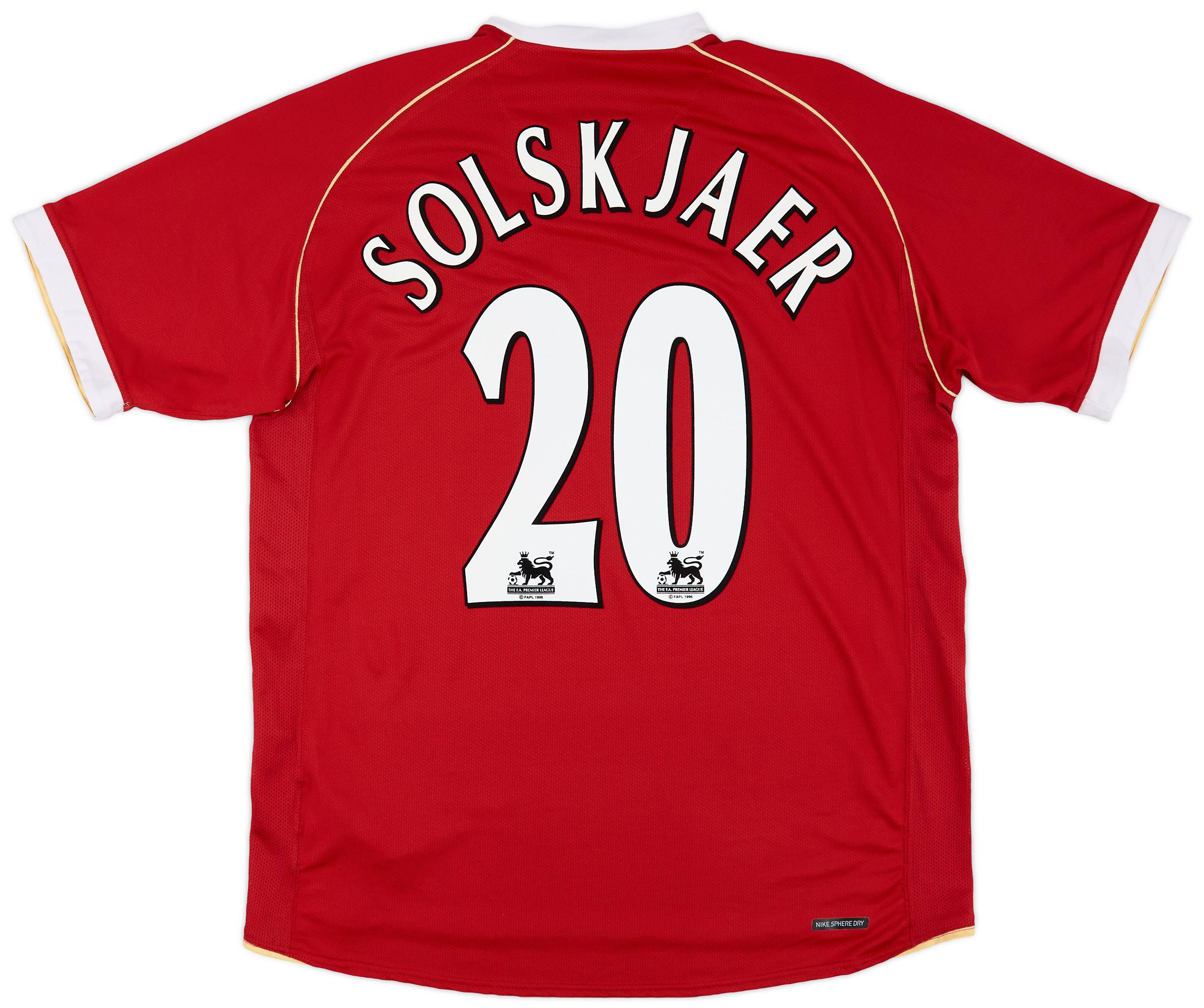 2006-07 Manchester United Home Shirt Solskjaer #20 - 9/10 - (L)