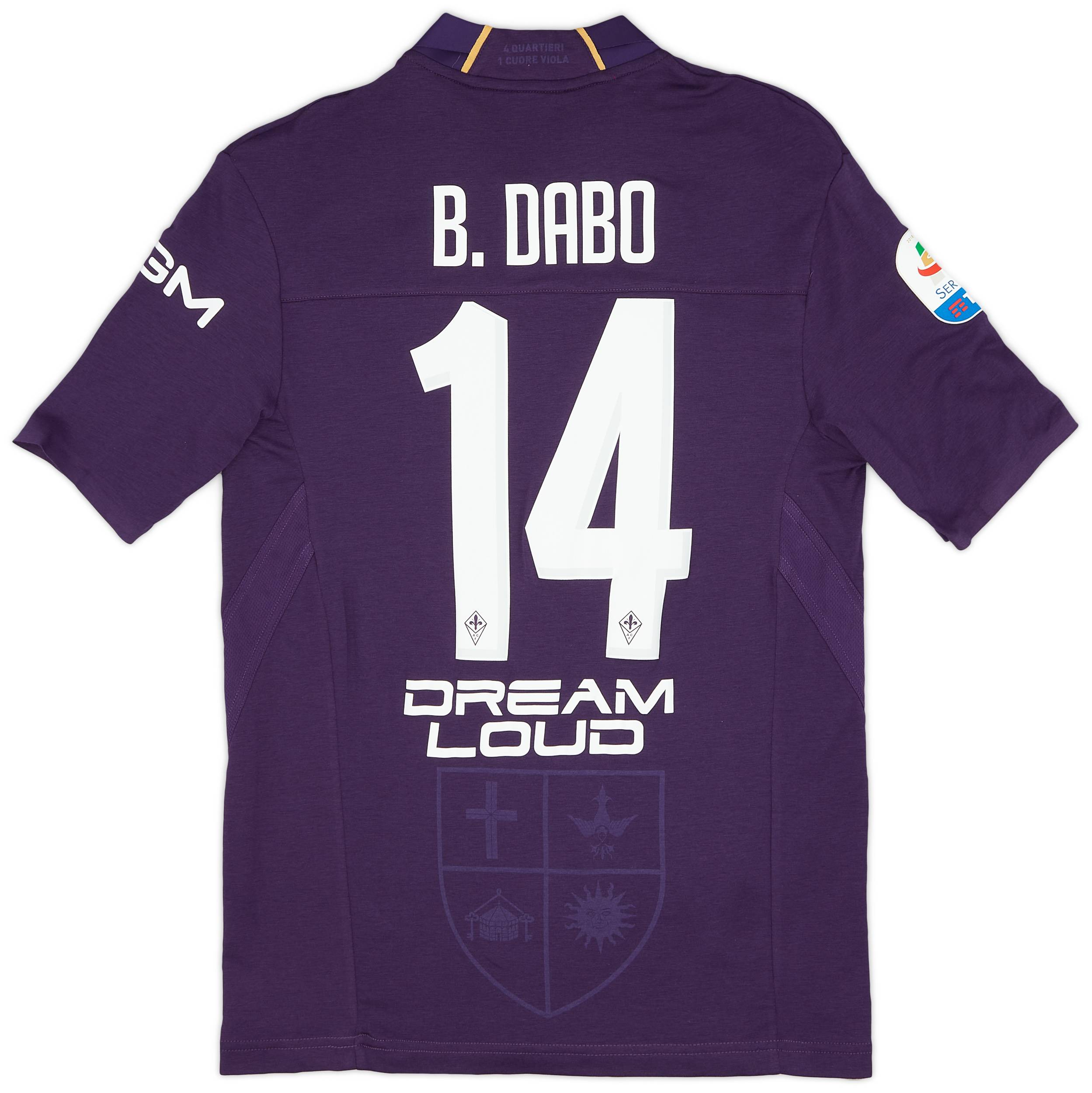 2018 19 Fiorentina Match Issue Home Shirt Dabo 14 As New M