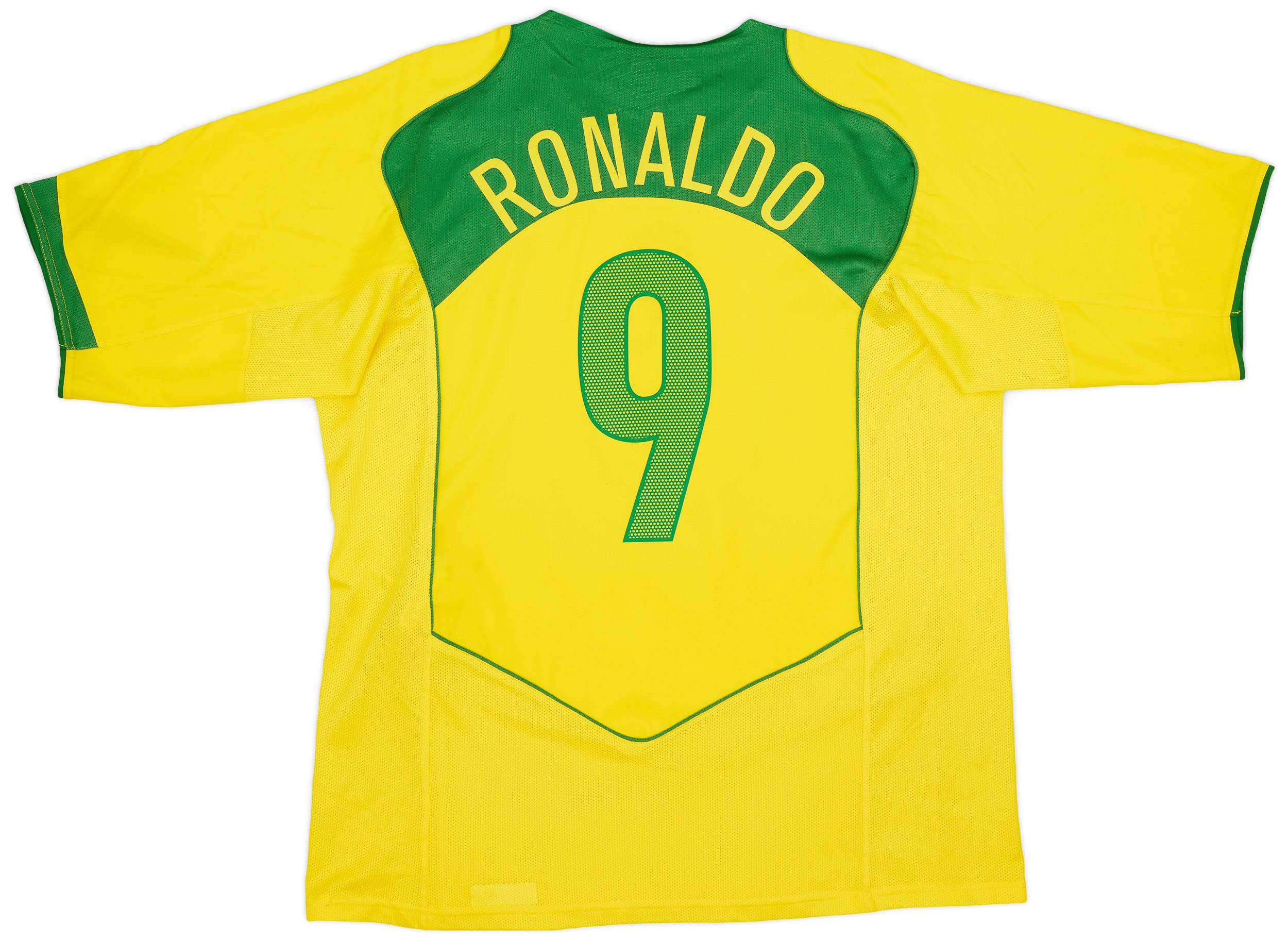 2004-06 Brazil Home Shirt Ronaldo #9 - 8/10 - (XL)