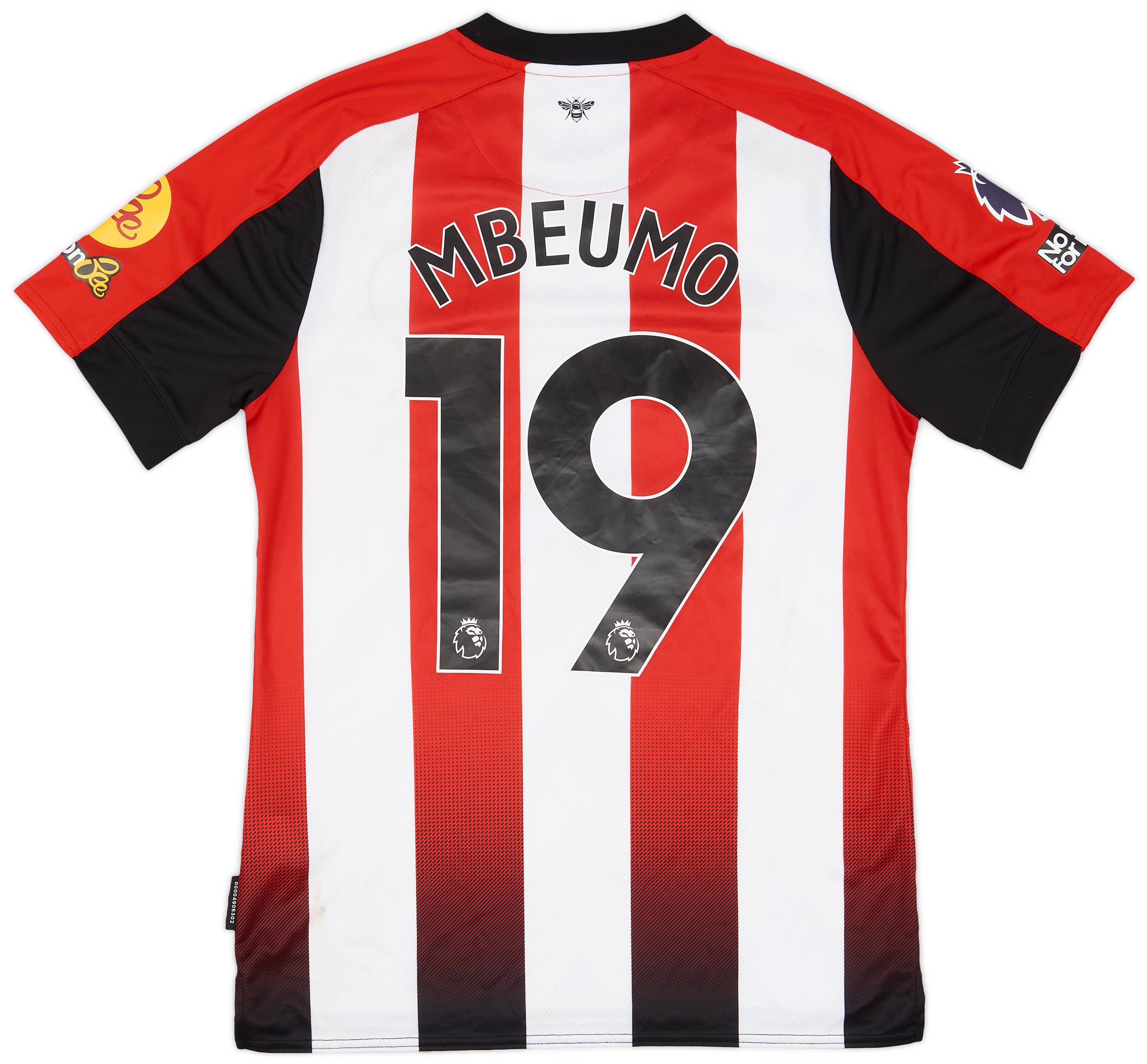 2023-24 Brentford Match Worn Home Shirt Mbeumo #19