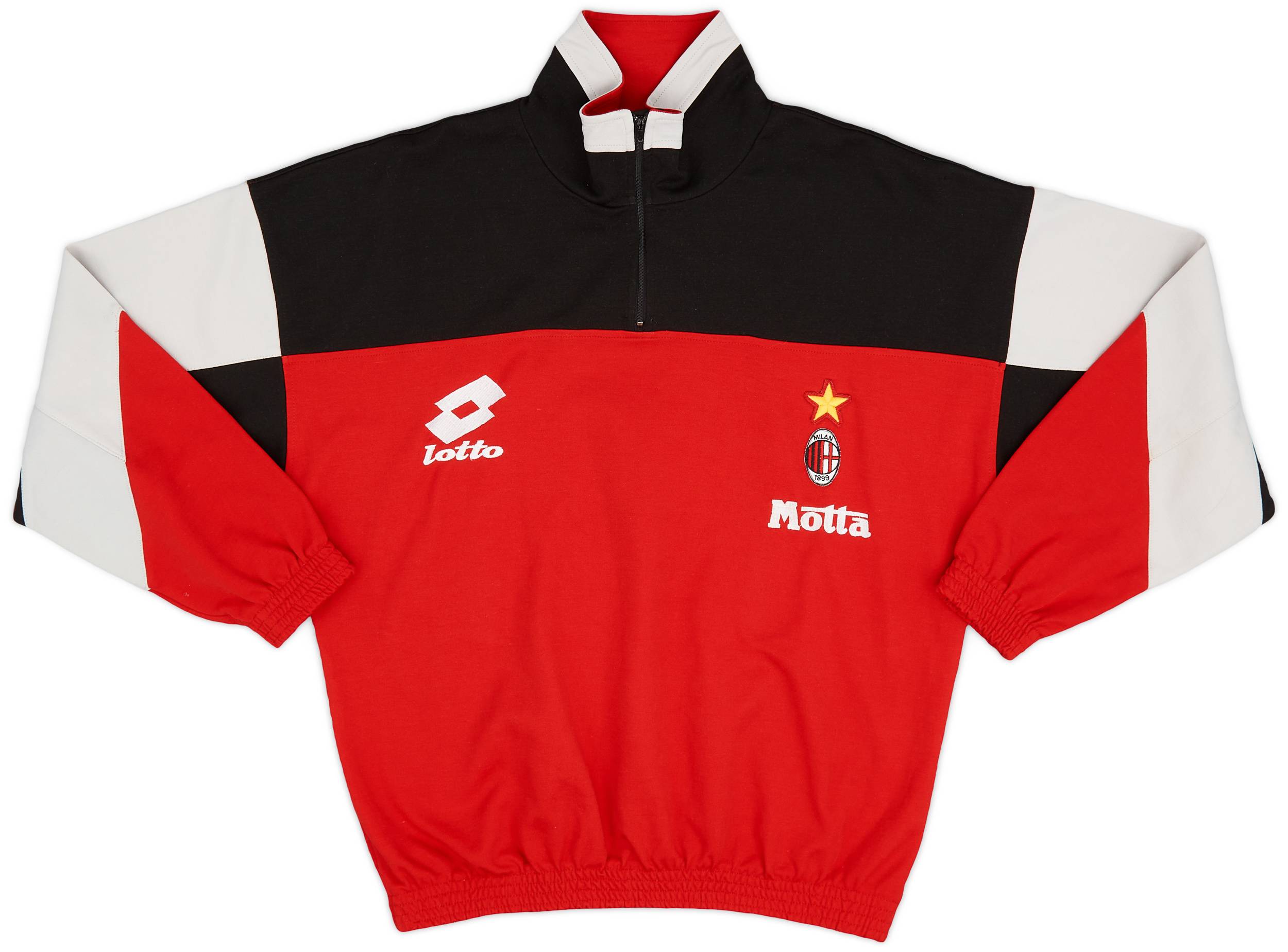 1993-94 AC Milan Lotto 1/4 Zip Training Top - 9/10 - (S)