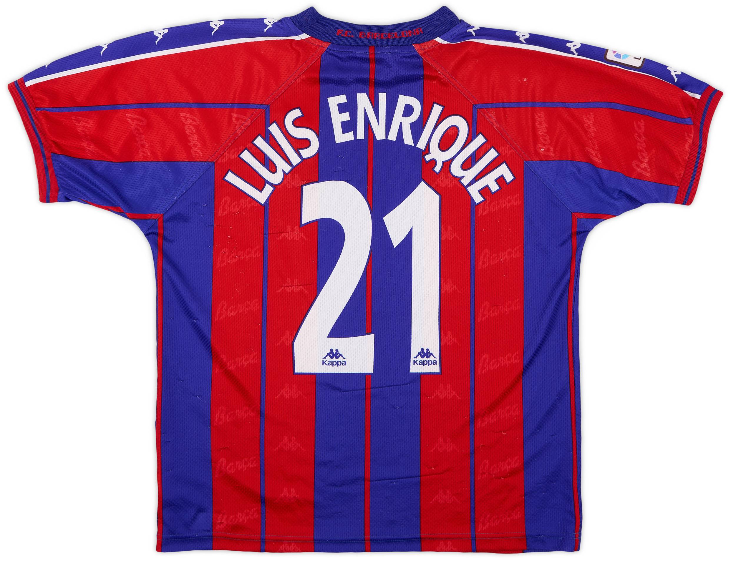 1997-98 Barcelona Home Shirt Luis Enrique #21 - 6/10 - (M)