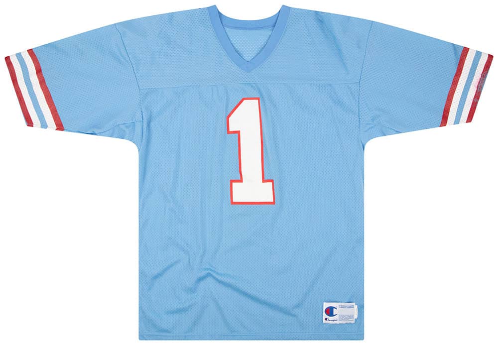 1990-93 Houston Oilers Moon #1 Champion Jersey (Home) XL