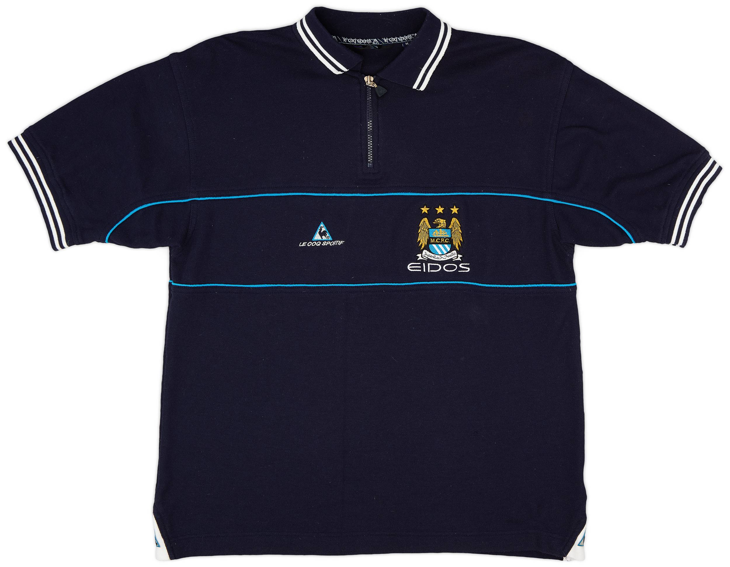 2007 08 Manchester CIty LeCoqSportif 1 4 Zip Polo Shirt 8 10 M