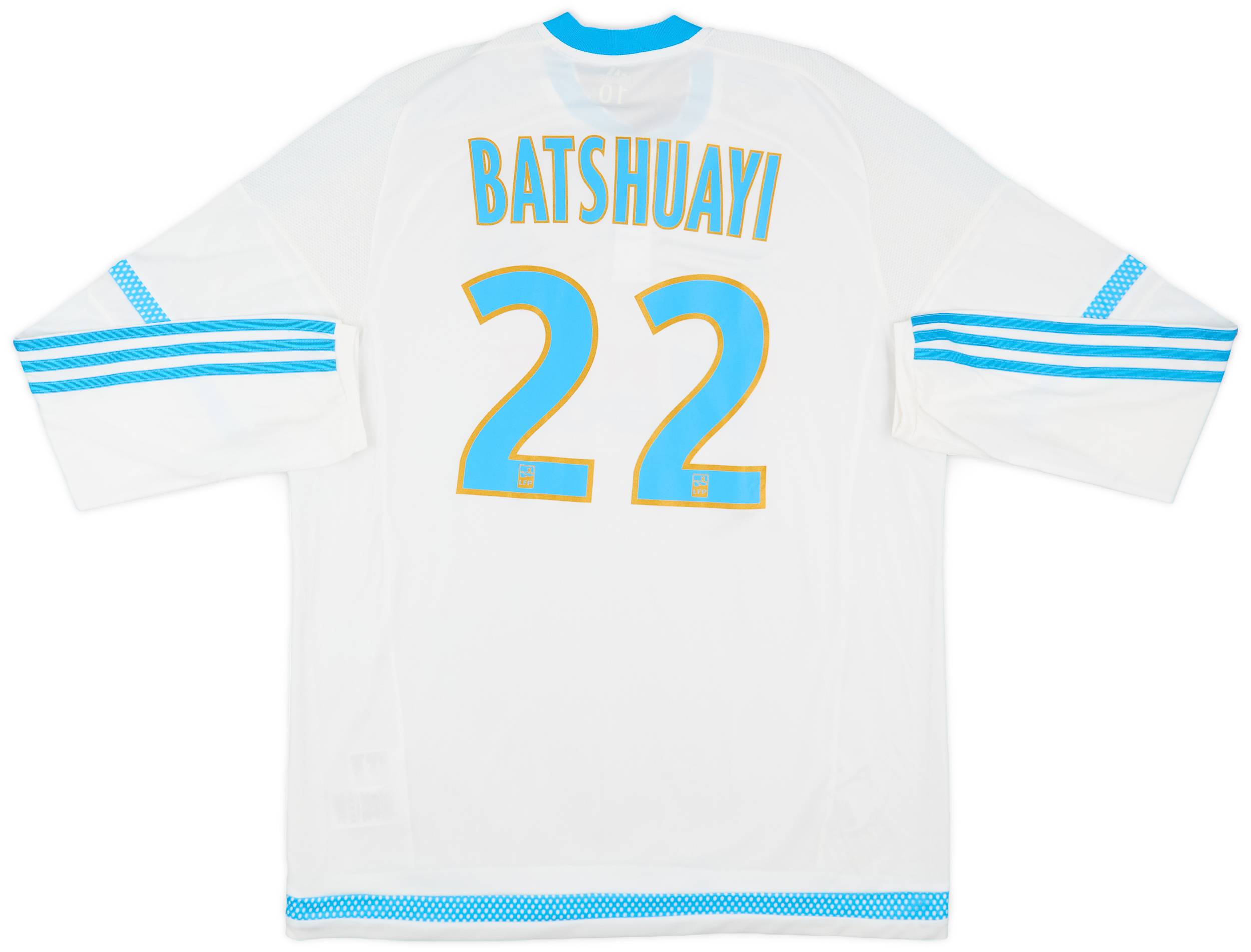 2015-16 Olympique Marseille Player Issue Home L/S Shirt Batshuayi #22 - 8/10 - (XL)