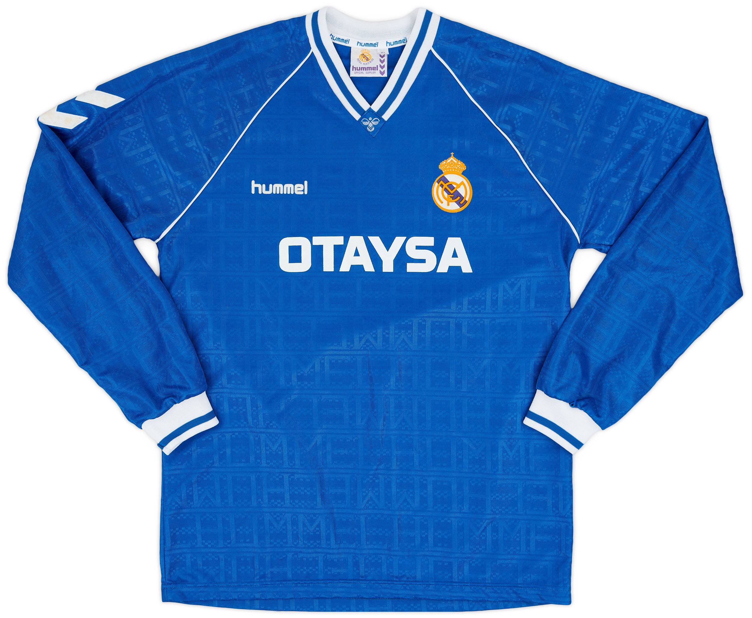 1990-91 Real Madrid Away L/S Shirt - 9/10 - (XL)