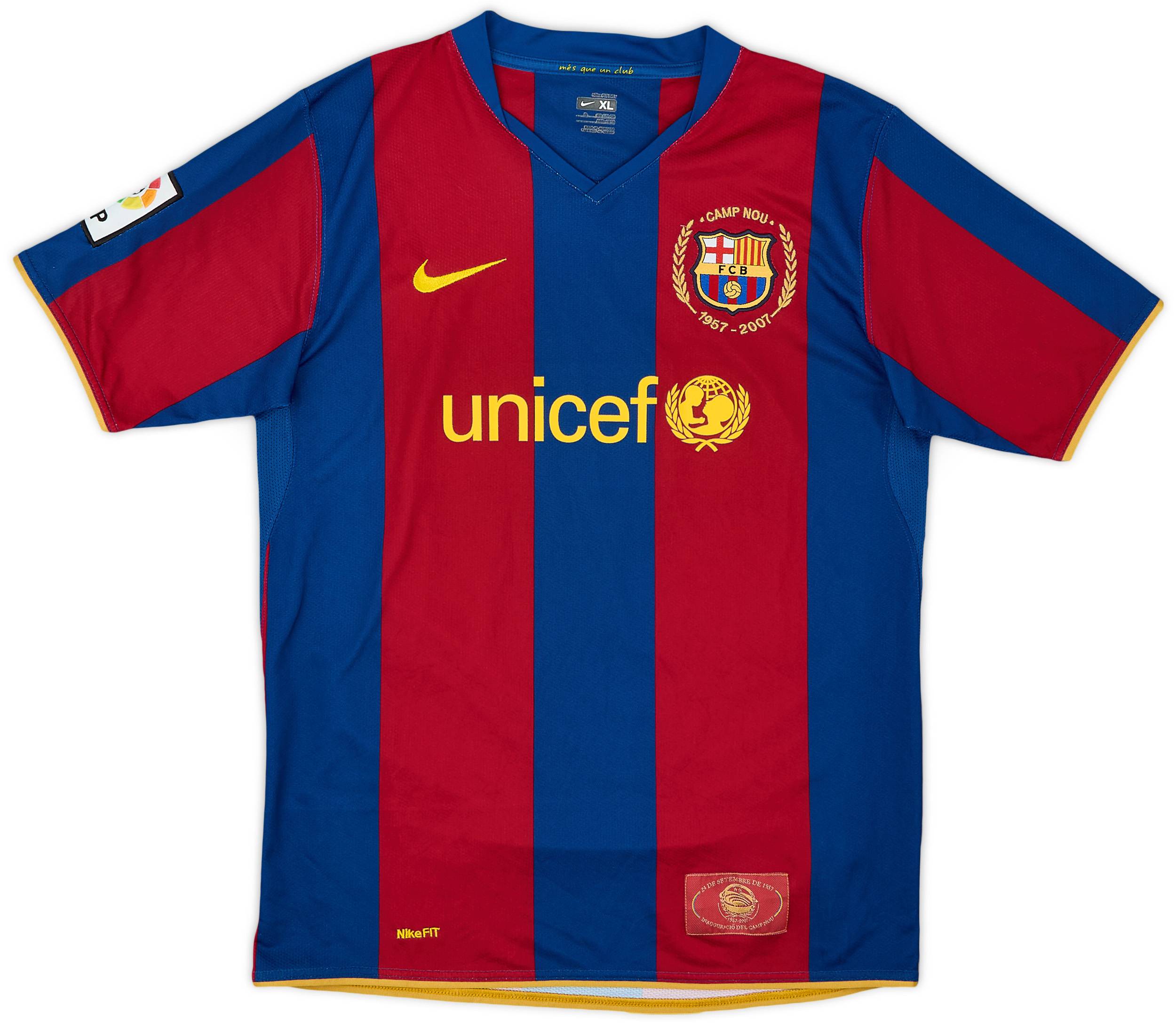 2007-08 Barcelona Home Shirt - 9/10 - (XL.Boys)