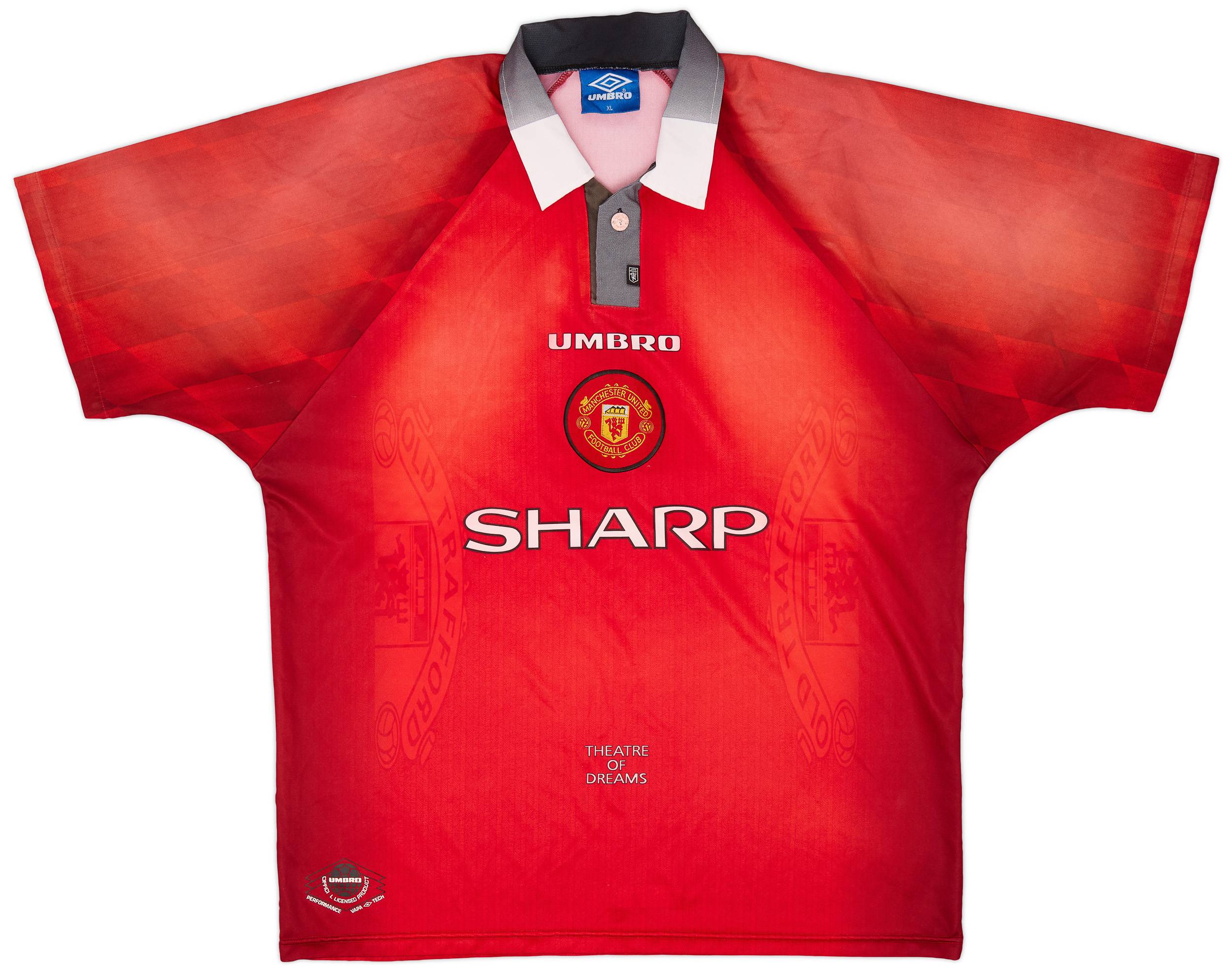 超美品　Umbro Manchester United 1996-98 L Umbro Manchester United 1996-98 UCL Home Jersey Shirt No.7