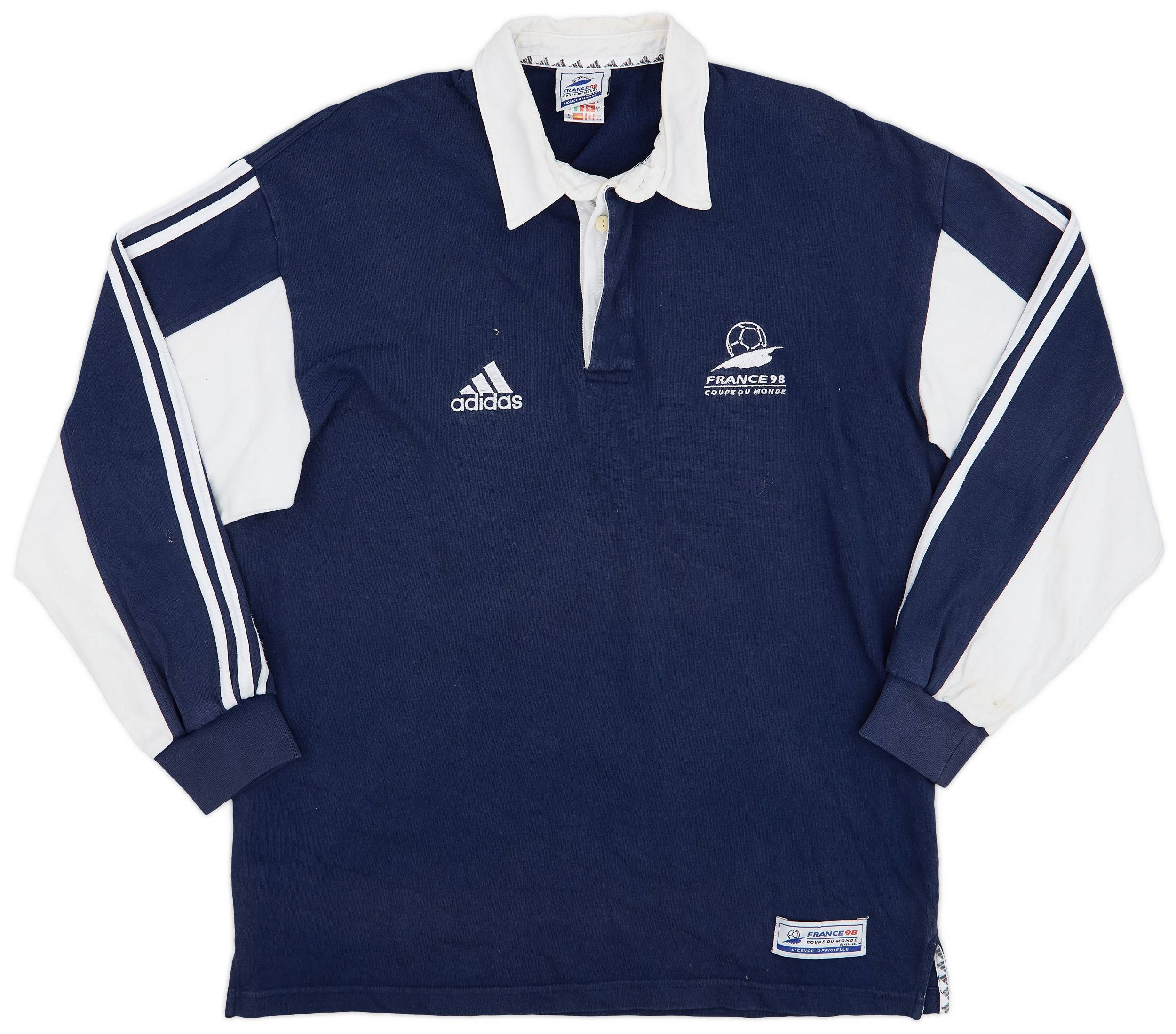 1998 France adidas Coupe de Monde Polo L/S Shirt - 8/10 - (M)