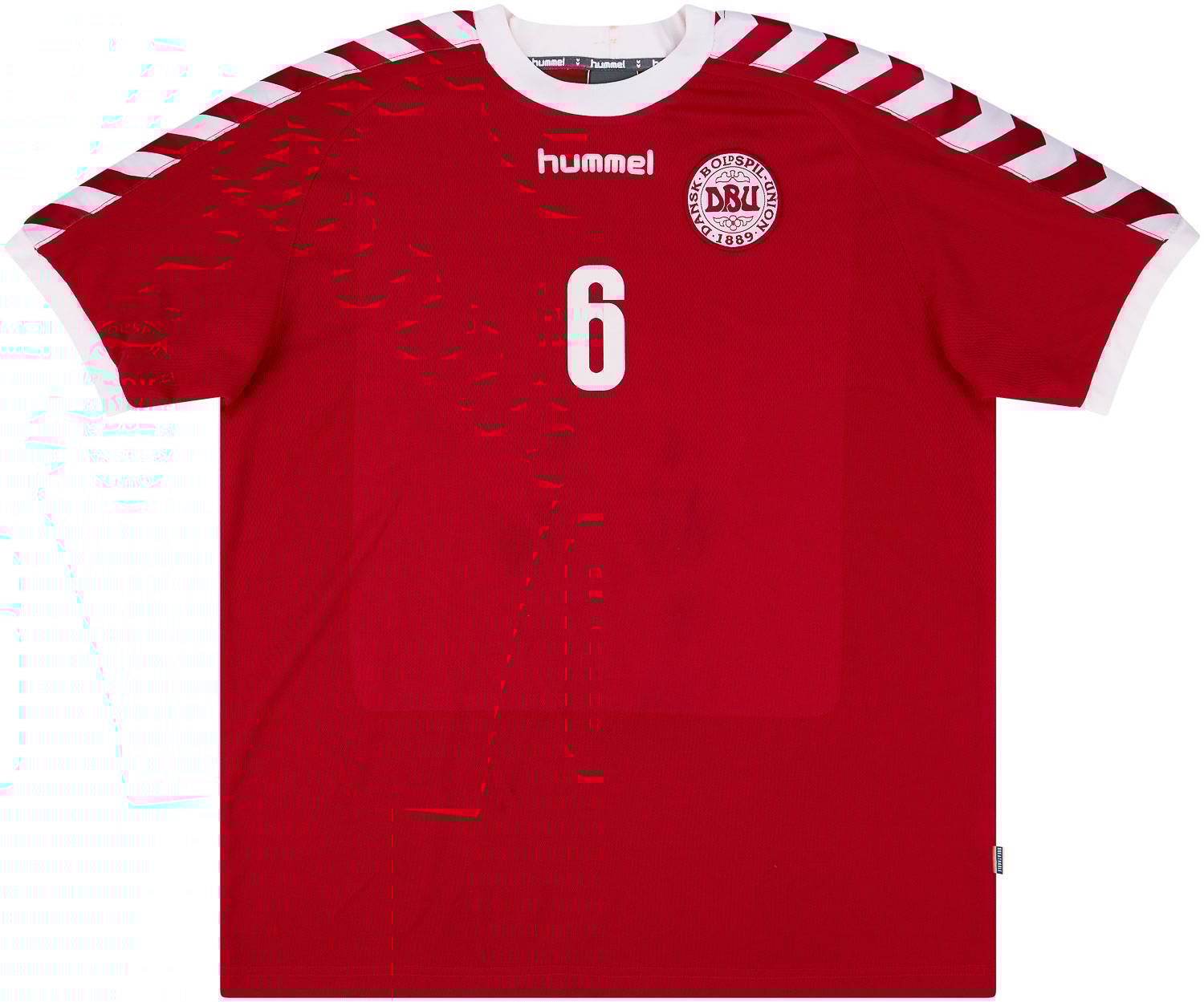 2003 Denmark Match Issue Home Shirt #6 (Helveg)