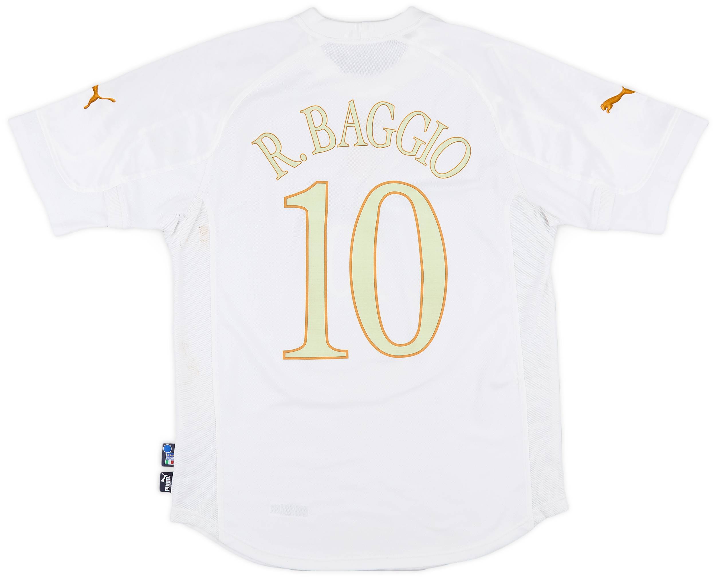 2004-06 Italy Away Shirt Baggio #10 - 6/10 - (M)