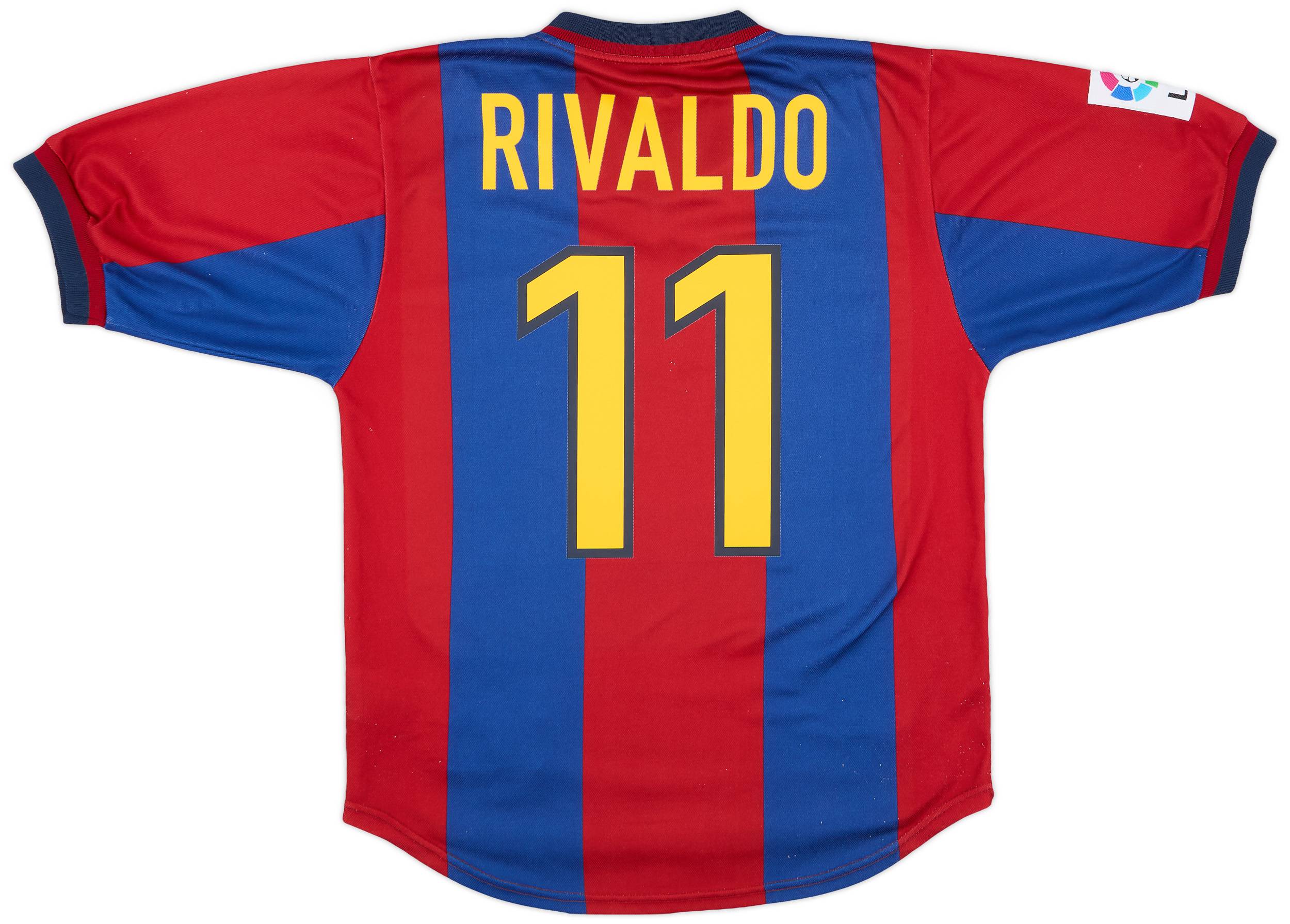 1998-00 Barcelona Home Shirt Rivaldo #11 - 8/10 - (S)