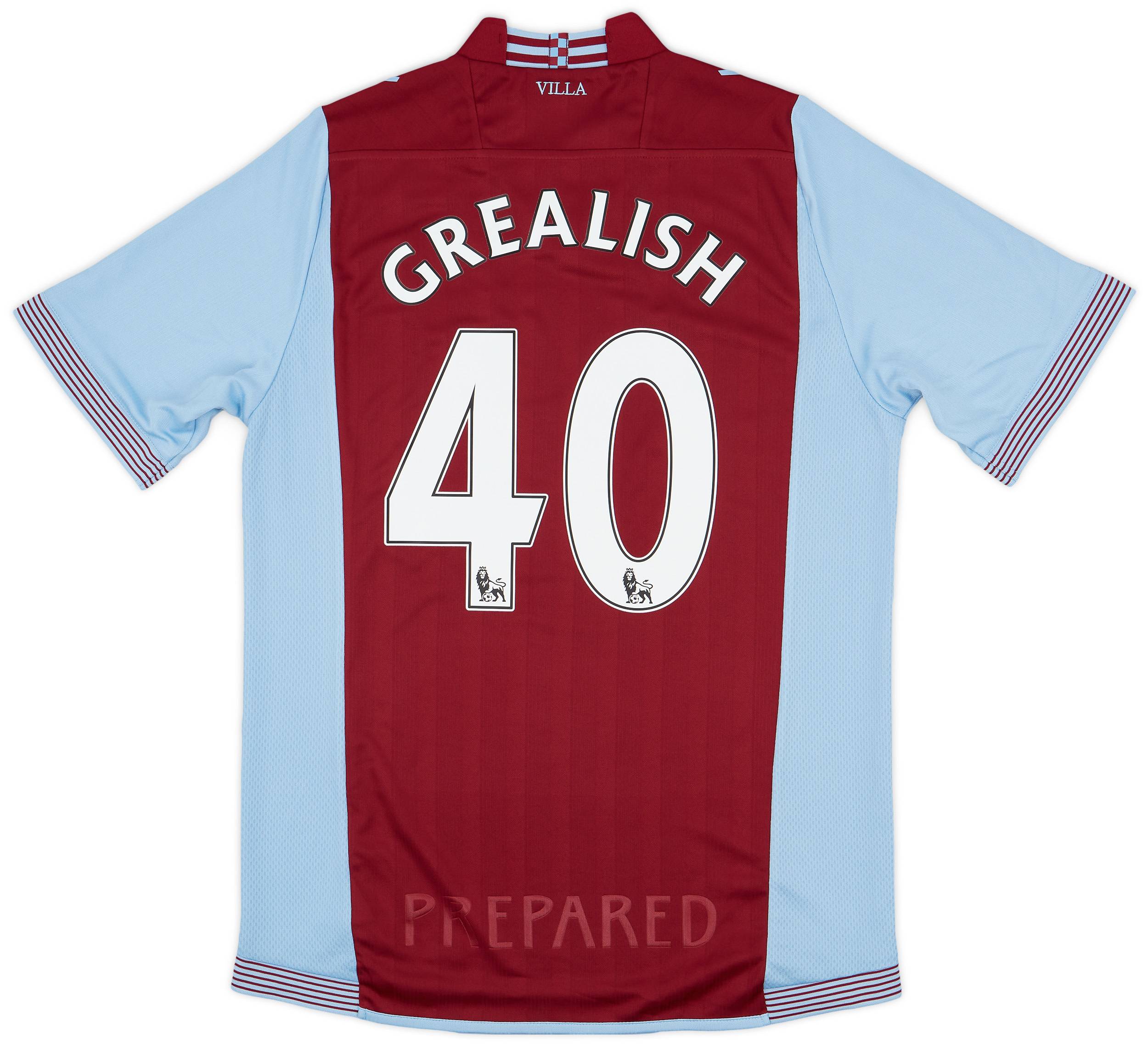 2013-14 Aston Villa Home Shirt Grealish #40 - 9/10 - (M)