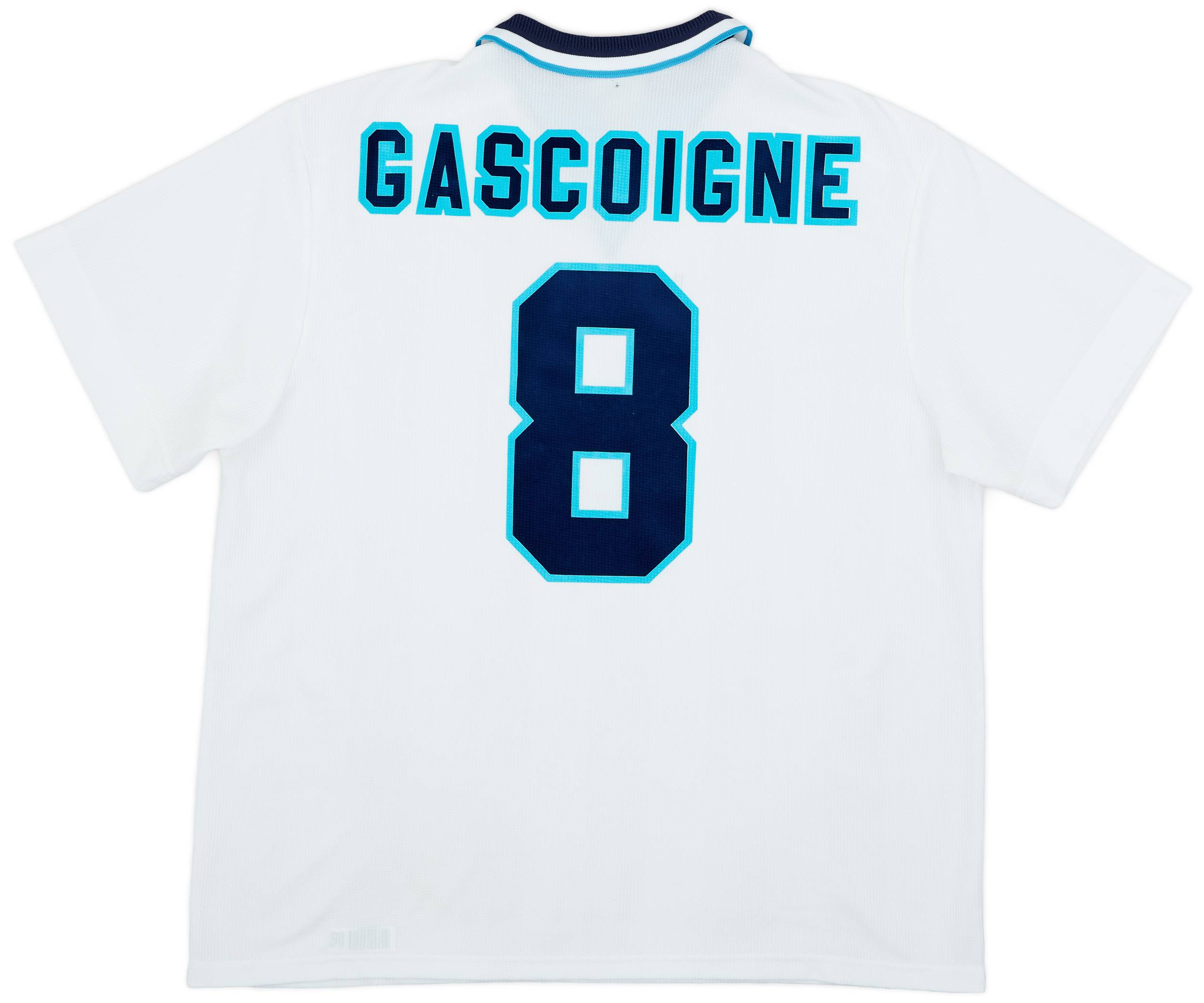 1995-97 England Home Shirt Gascoigne #8 - 7/10 - (XXL)