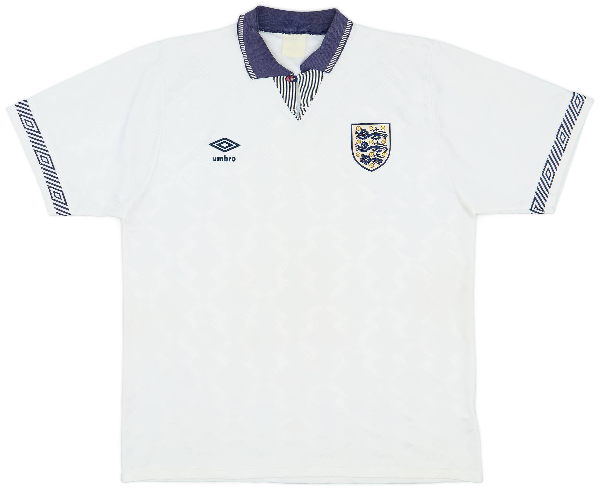 1990-92 England Home Shirt - 8/10 - (XL)