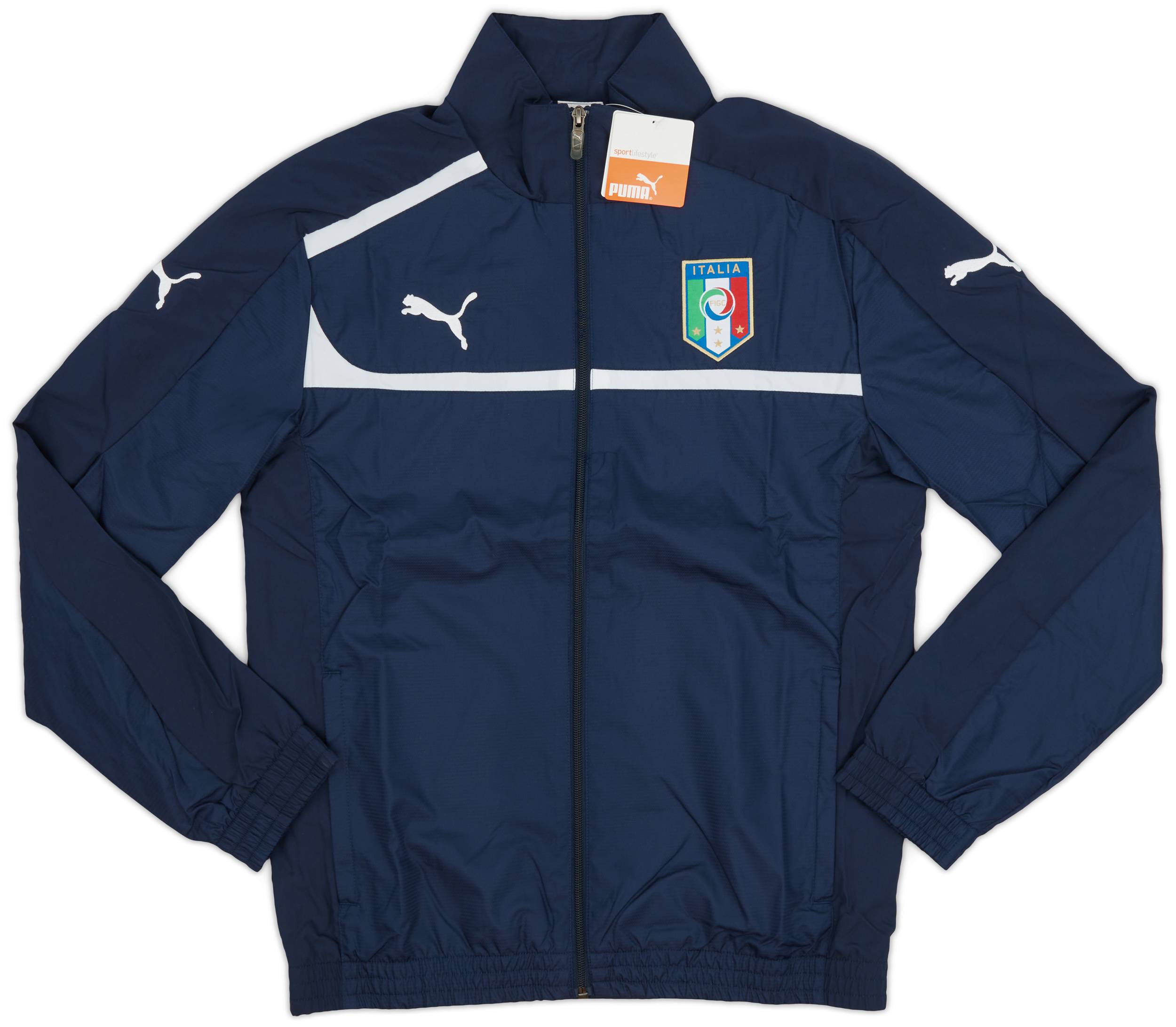 【希少】イタリア代表 ウィンドブレーカー（Puma製／フルジップ／青×紺） 2012-13 Italy Puma Woven Training Jacket (S)
