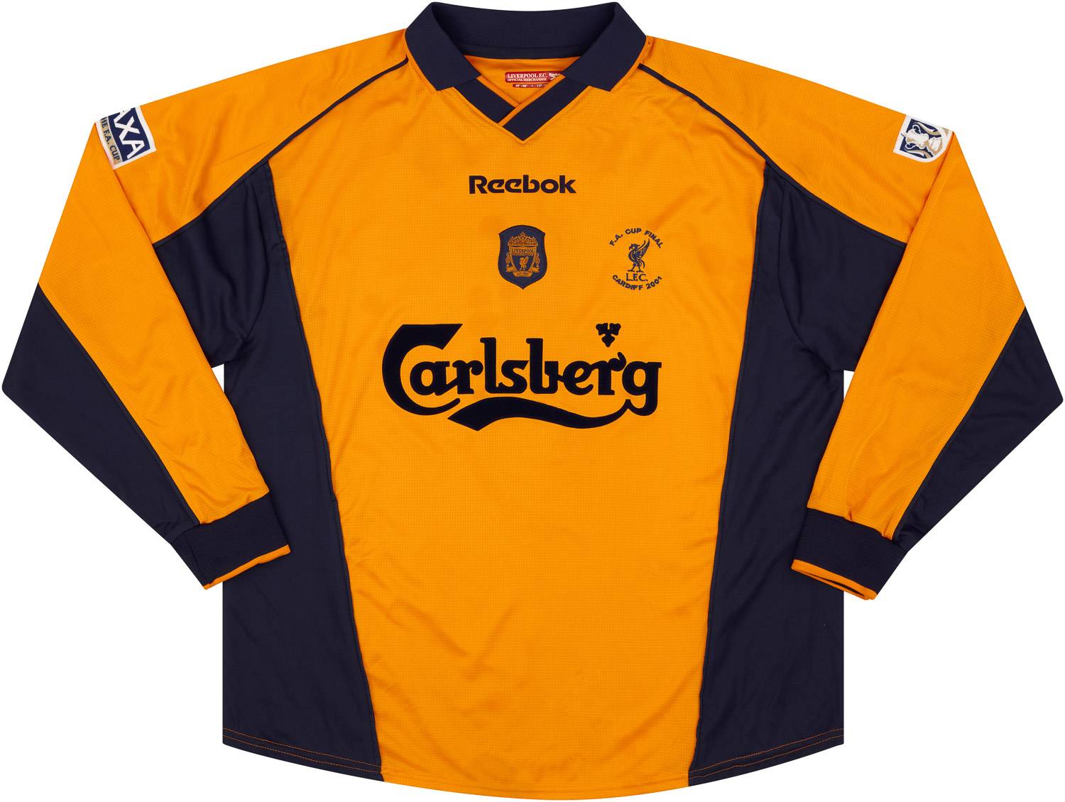 2000-01 Liverpool Match Issue FA Cup Final Away L/S Shirt Heskey