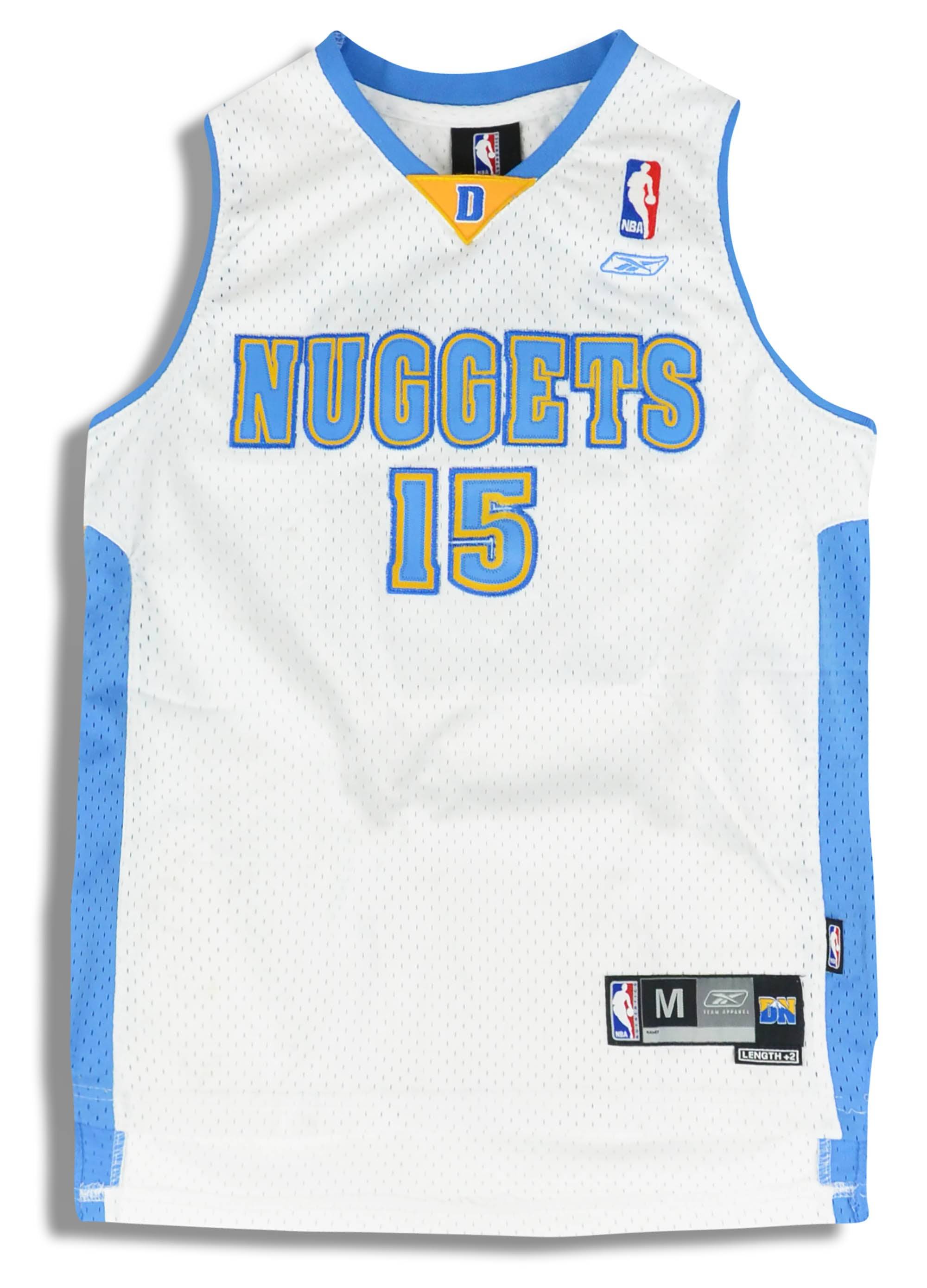 2004 06 Denver Nuggets Anthony 15 Reebok Swingman Jersey Home Y