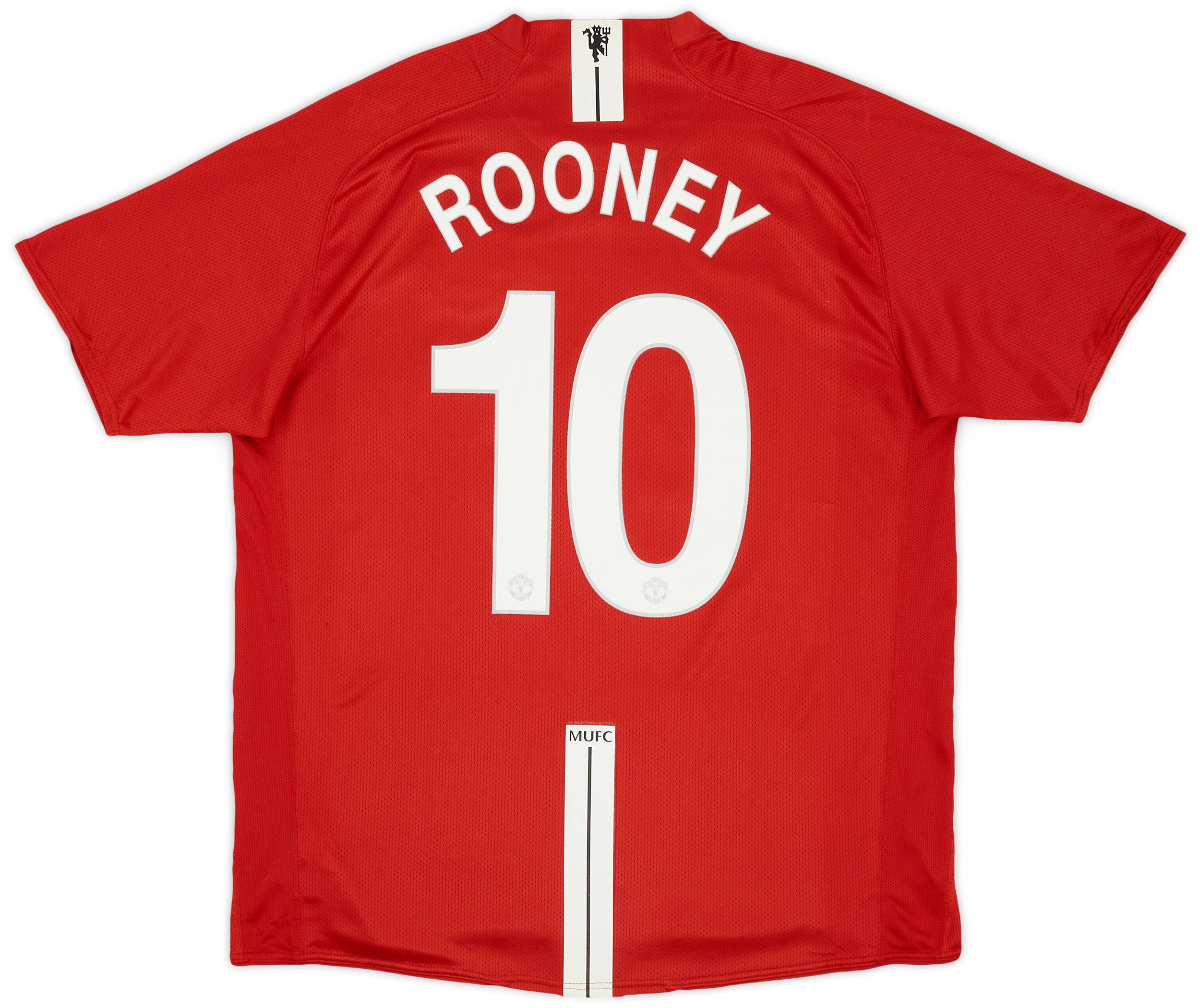 2007-09 Manchester United Home Shirt Rooney #10 - 8/10 - (XL)