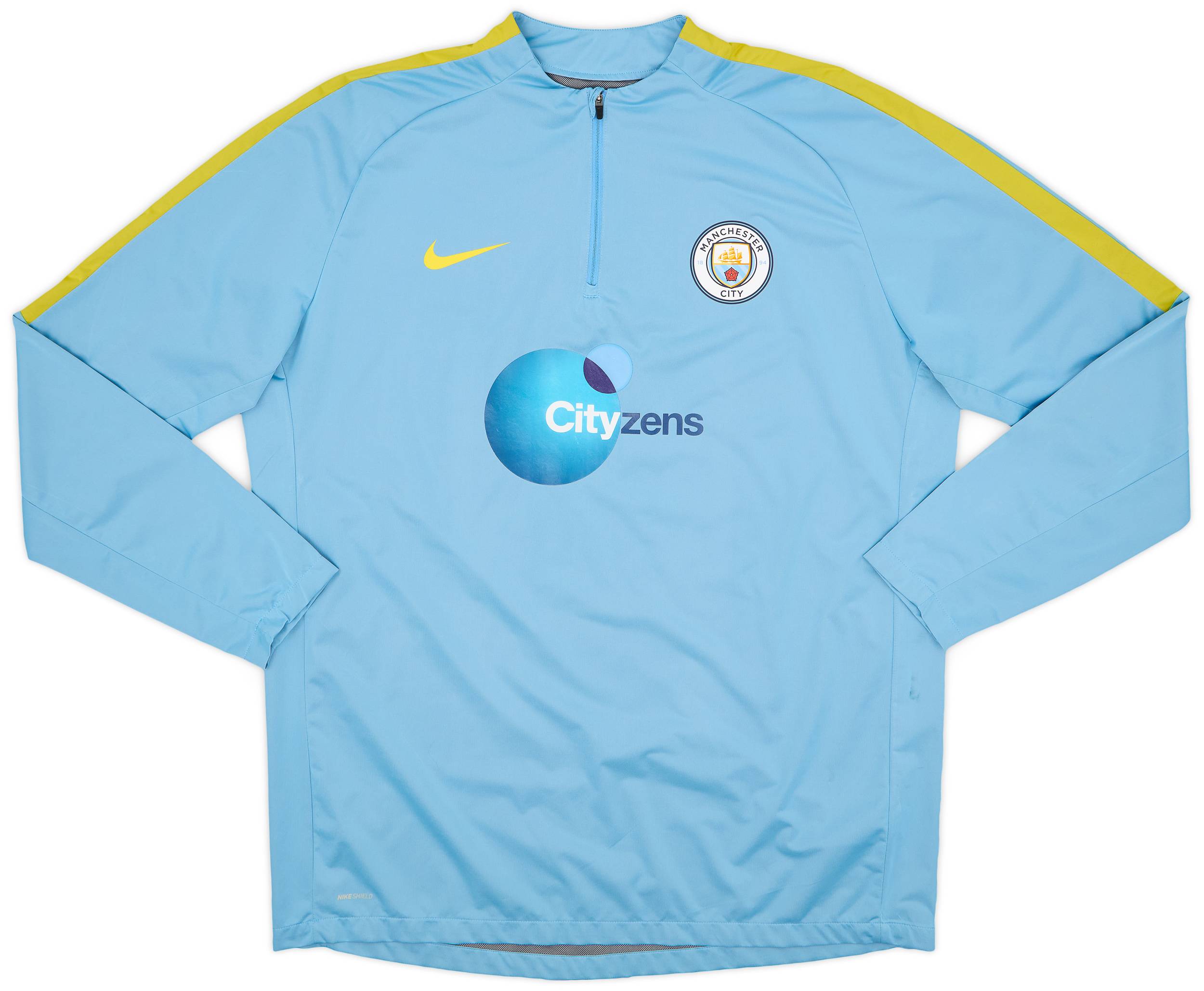 2016 17 Manchester City Player Issue Nike 1 4 Zip Drill Top 7 10 XL