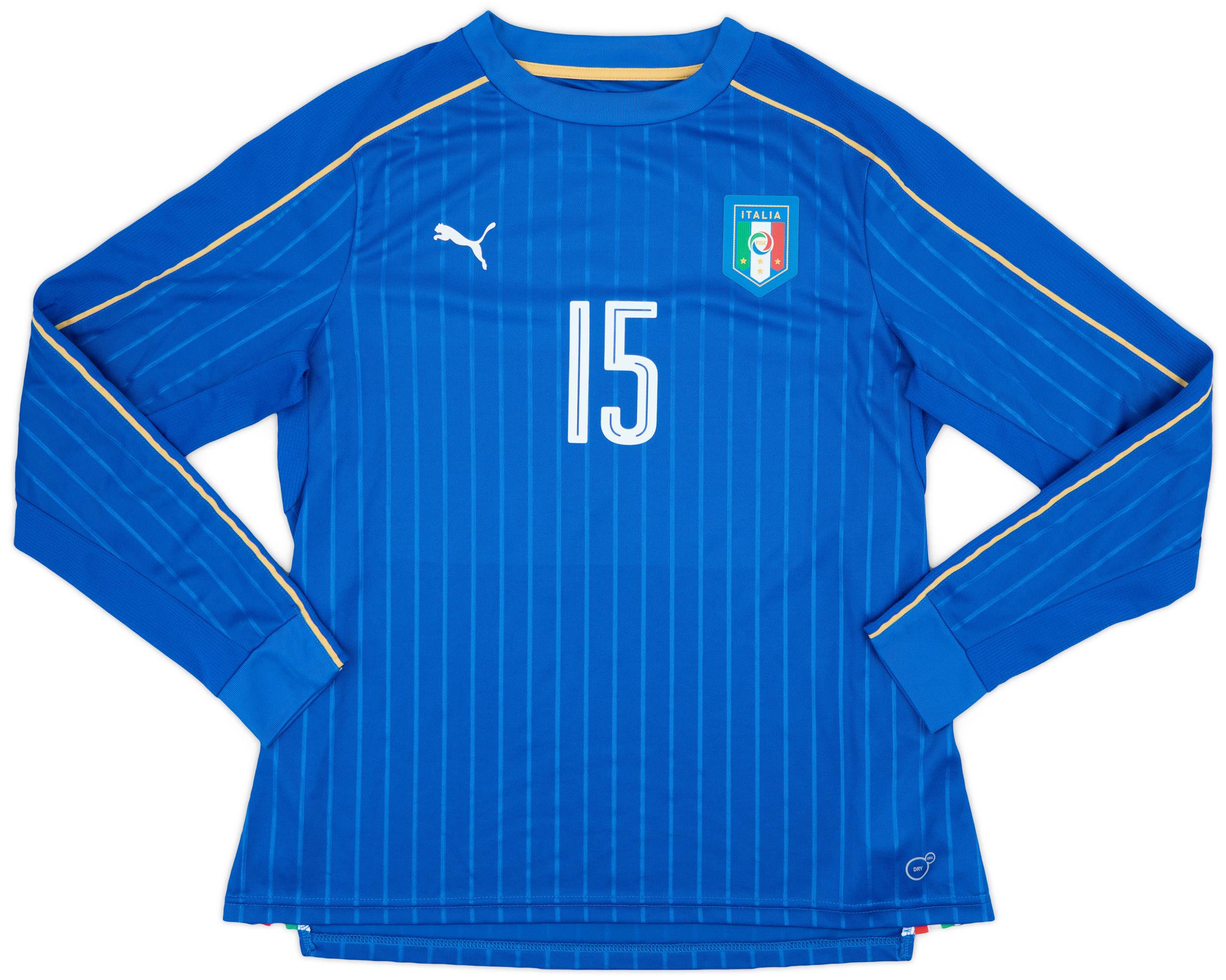 2016-17 Italy Player Issue Home L/S Shirt #15 - 9/10 - (Women's XL)