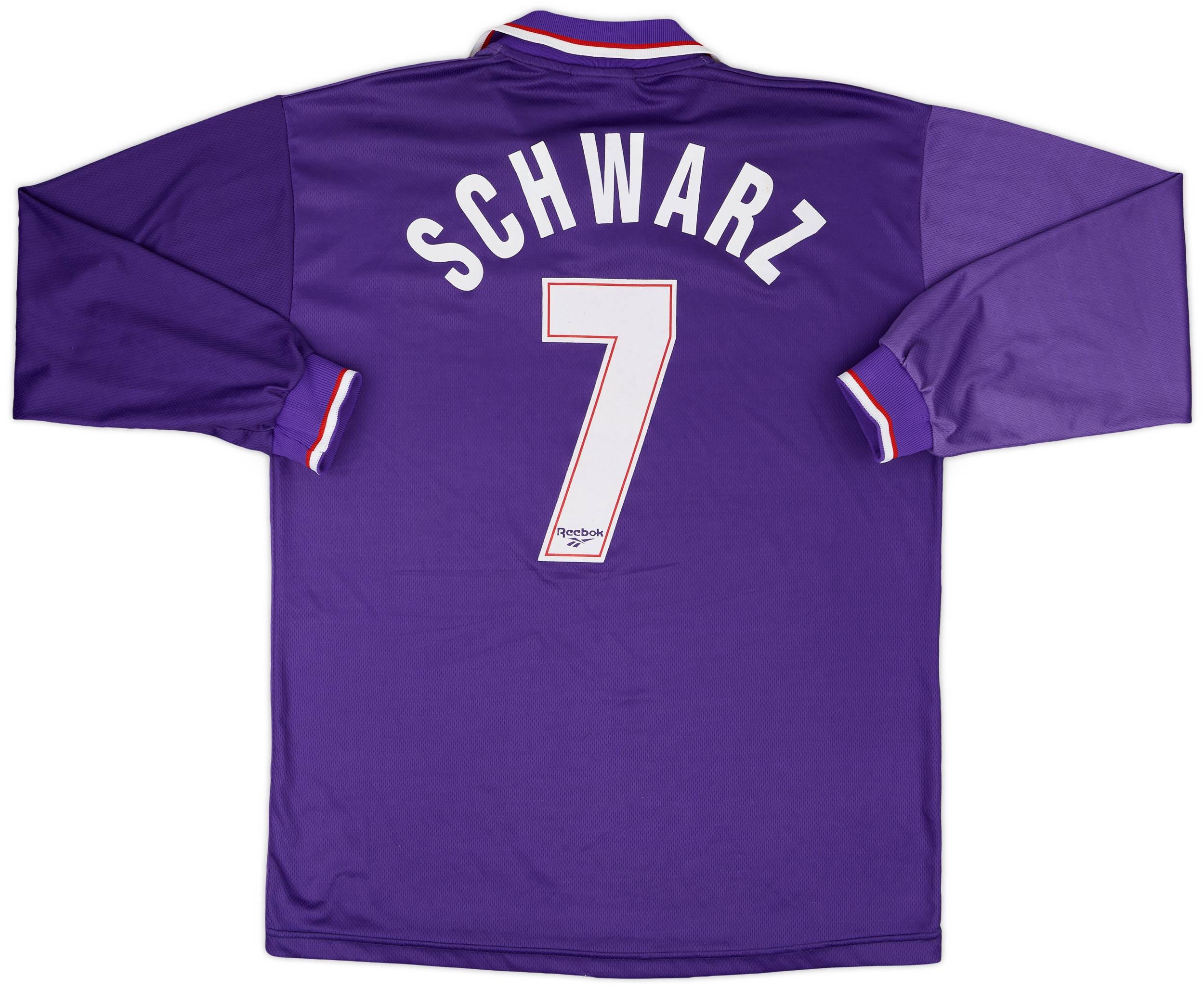 1995-96 Fiorentina Home L/S Shirt Schwarz #7 - 8/10 - (L)