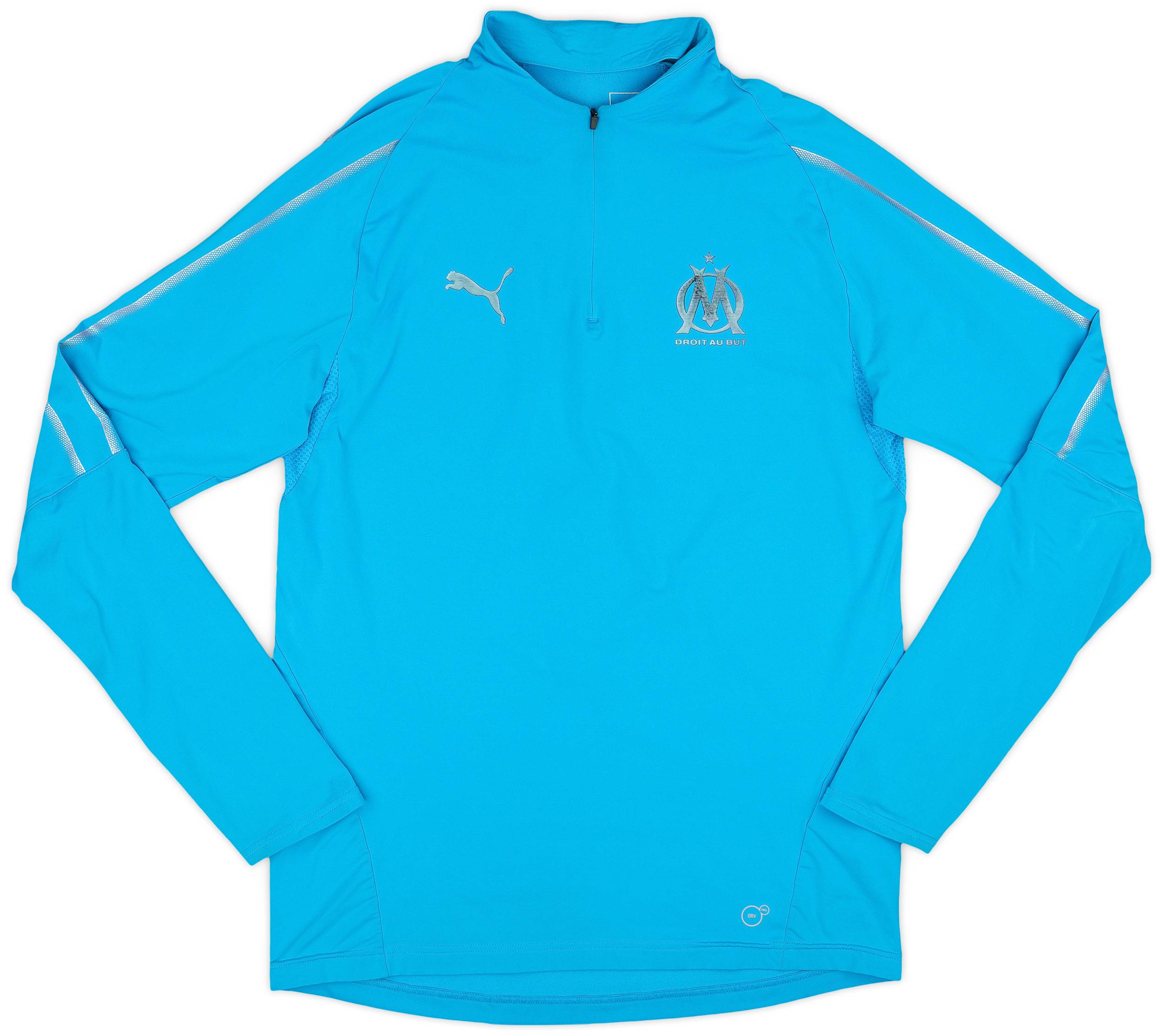 2017-18 Olympique Marseille Puma 1/4 Zip Training Top - 8/10 - (M)