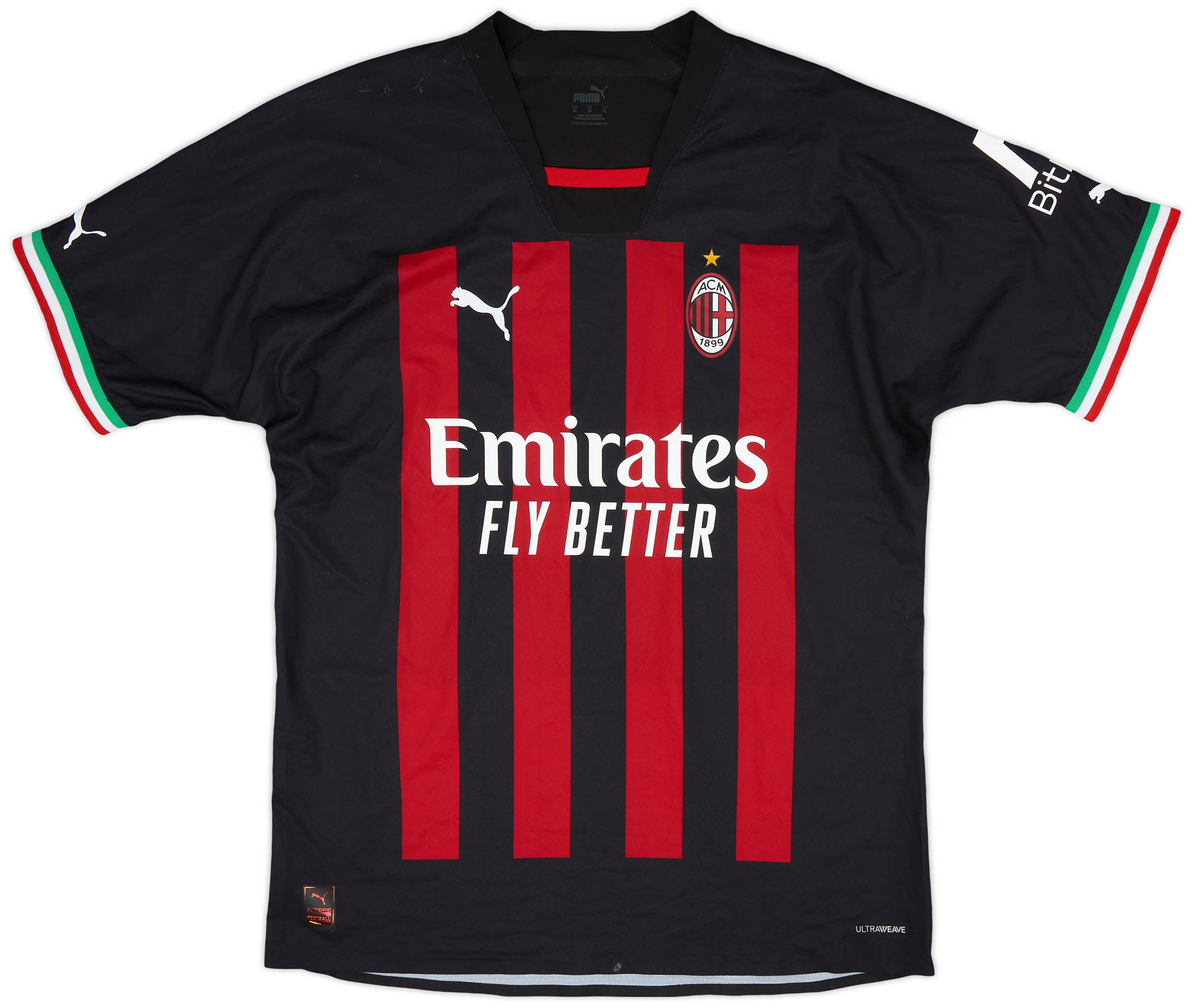 2022-23 AC Milan Authentic Home Shirt R.Leao #17 - 6/10 - (XL)