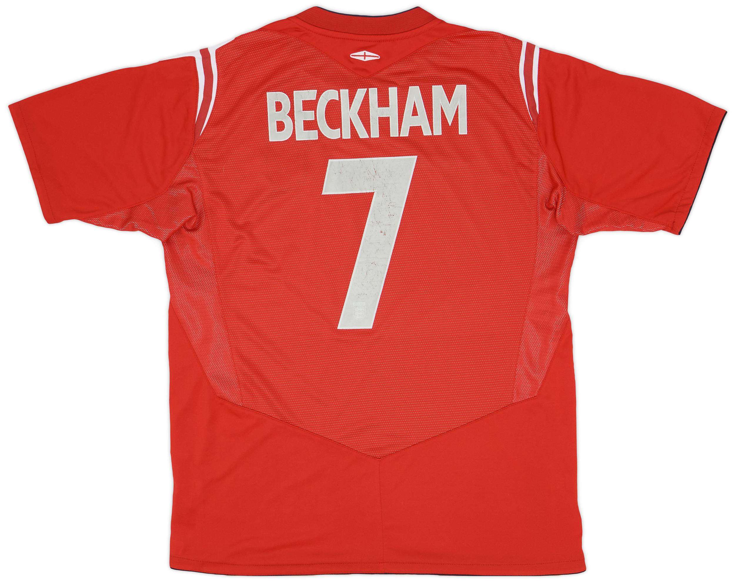 2004-06 England Away Shirt Beckham #7 - 7/10 - (L)