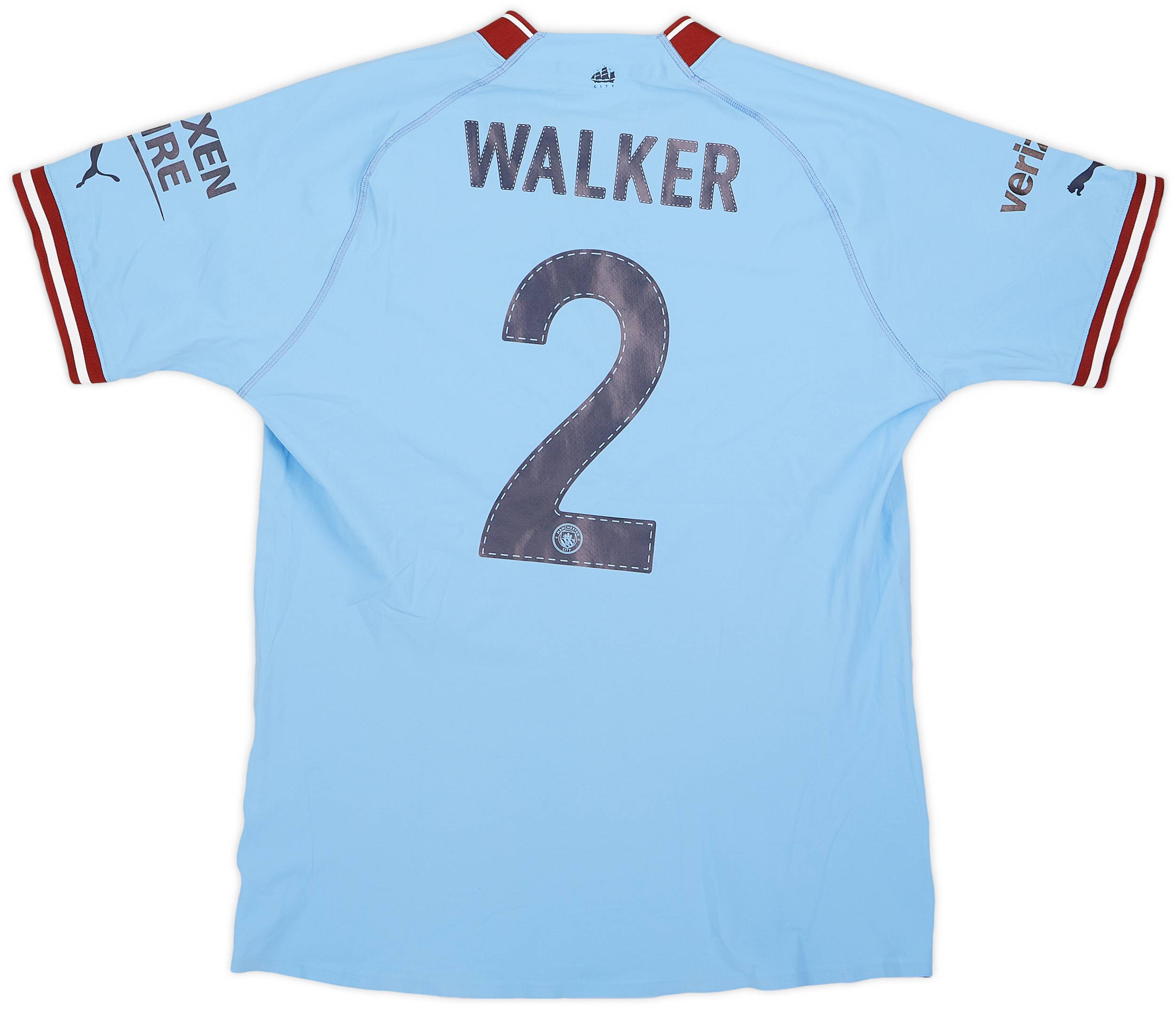 2022-23 Manchester City Match Worn Home Shirt Walker #2