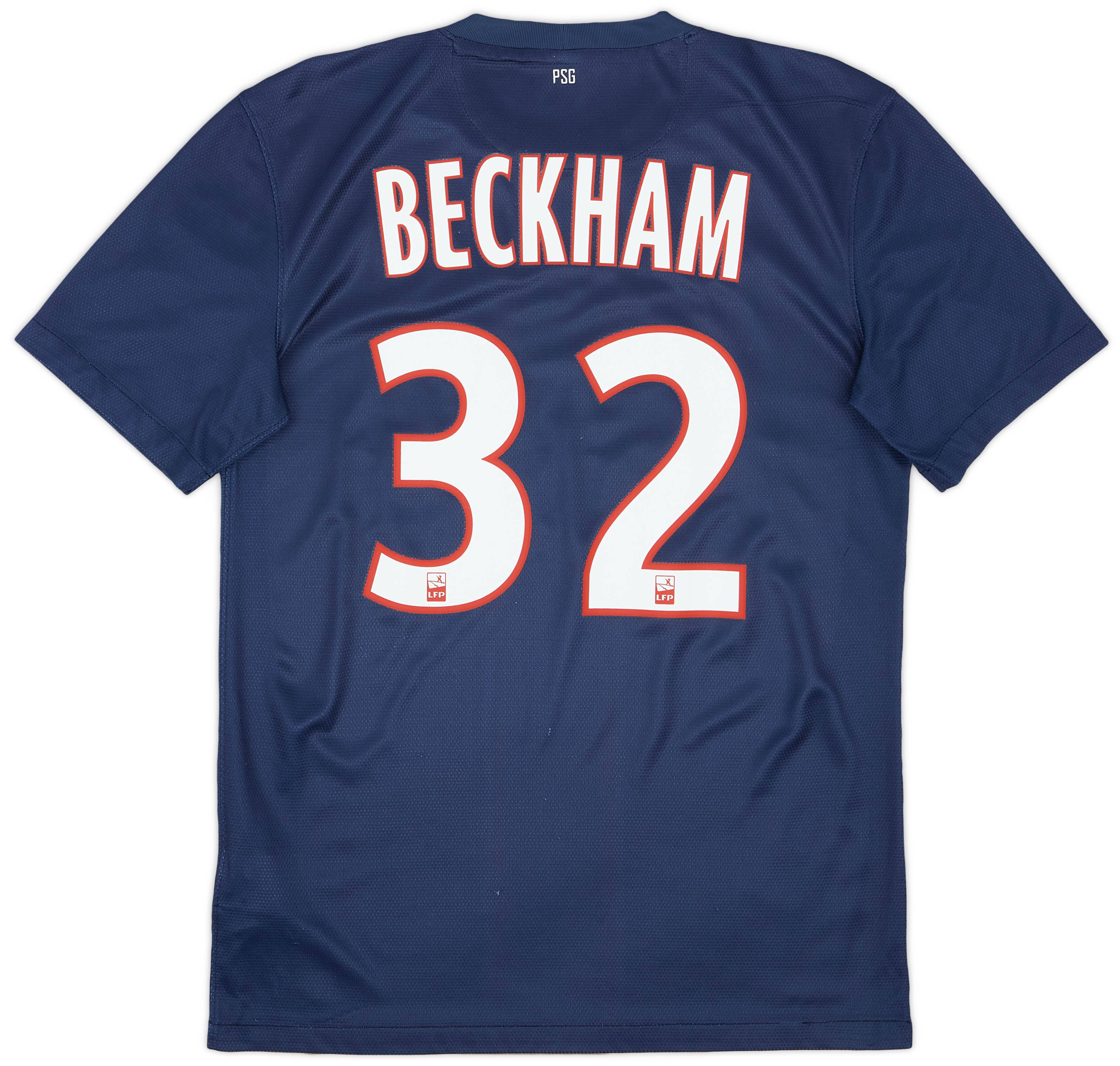2012-13 Paris Saint-Germain Home Shirt Beckham #32 - 7/10 - (S)
