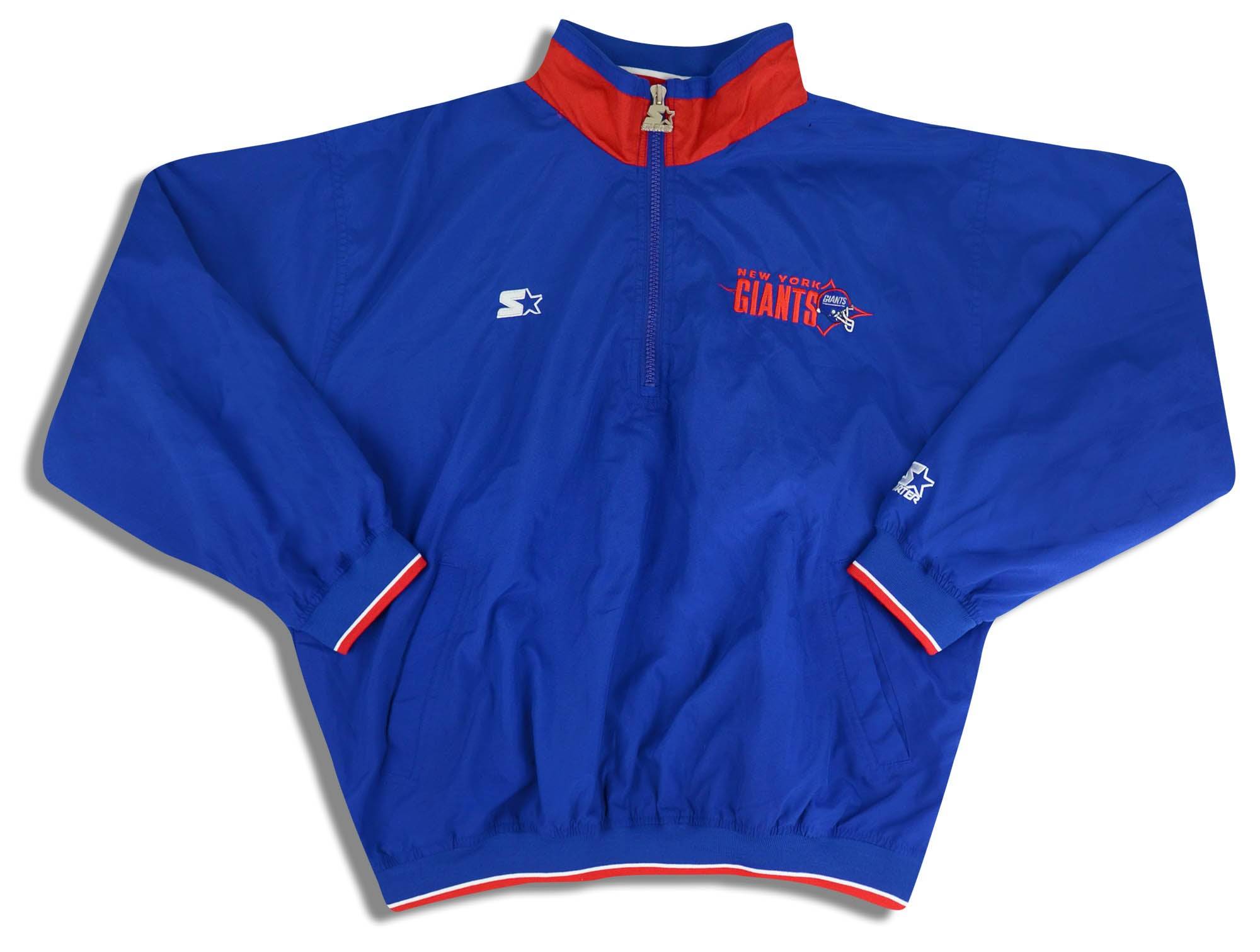 1990s New York Giants Starter Half Zip Windbreaker Jacket XL
