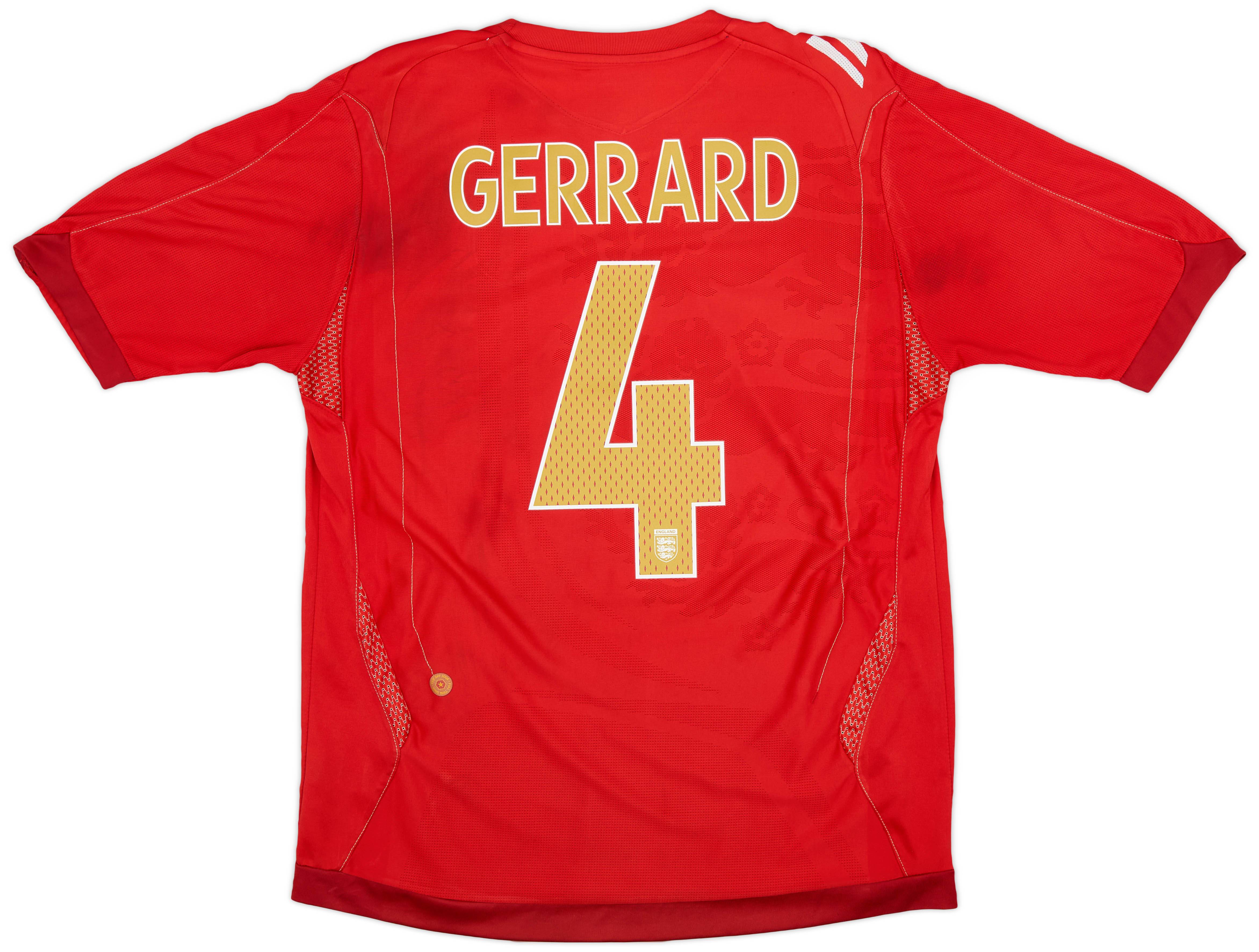 2006-08 England Away Shirt Gerrard #4 - 5/10 - (L)