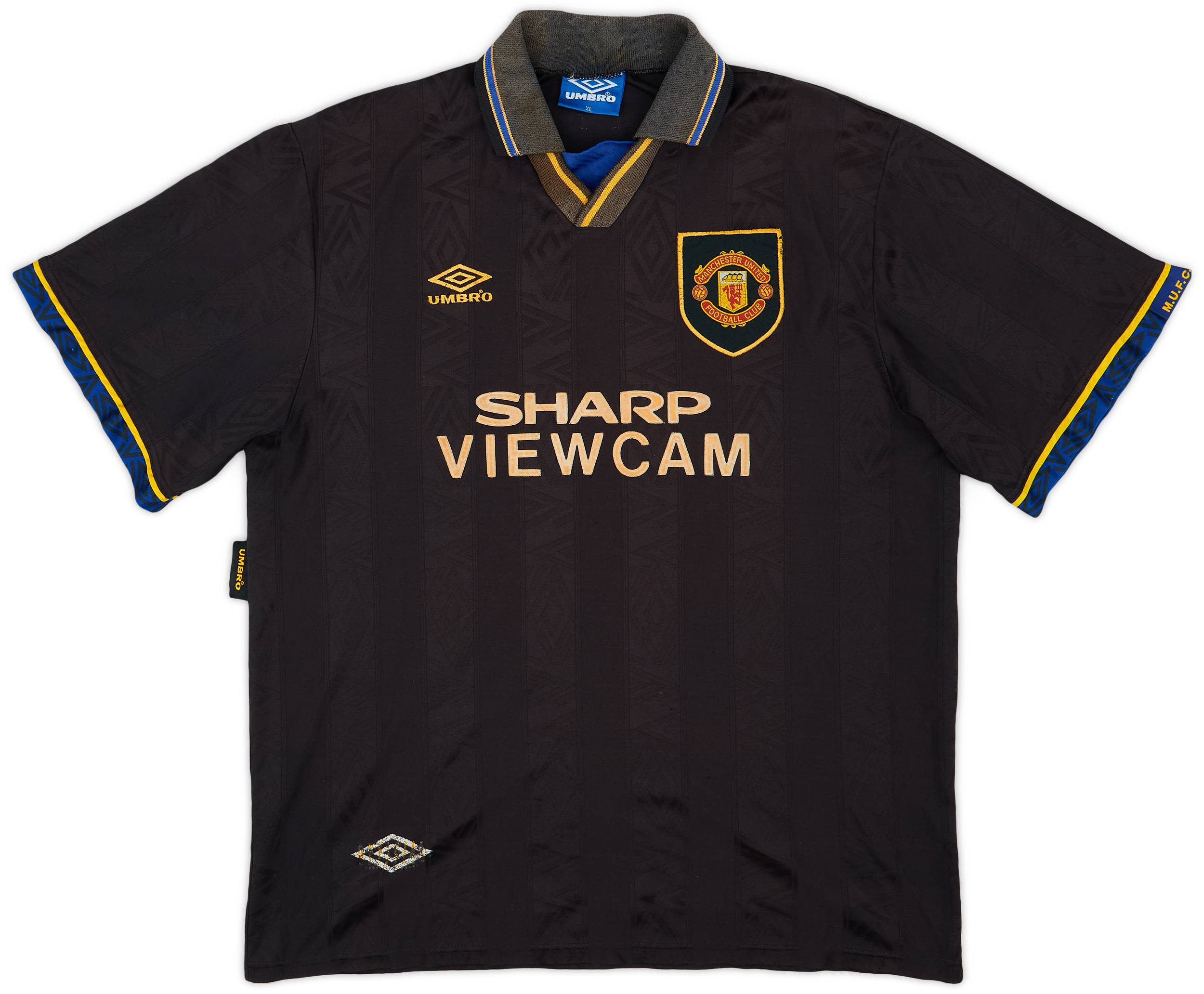 【93/95 Awayモデル】E・カントナ ＃７ マンチェスターユナイテッド 1993-95 Manchester United Away Shirt Cantona #7 - 5/10 - (XL)