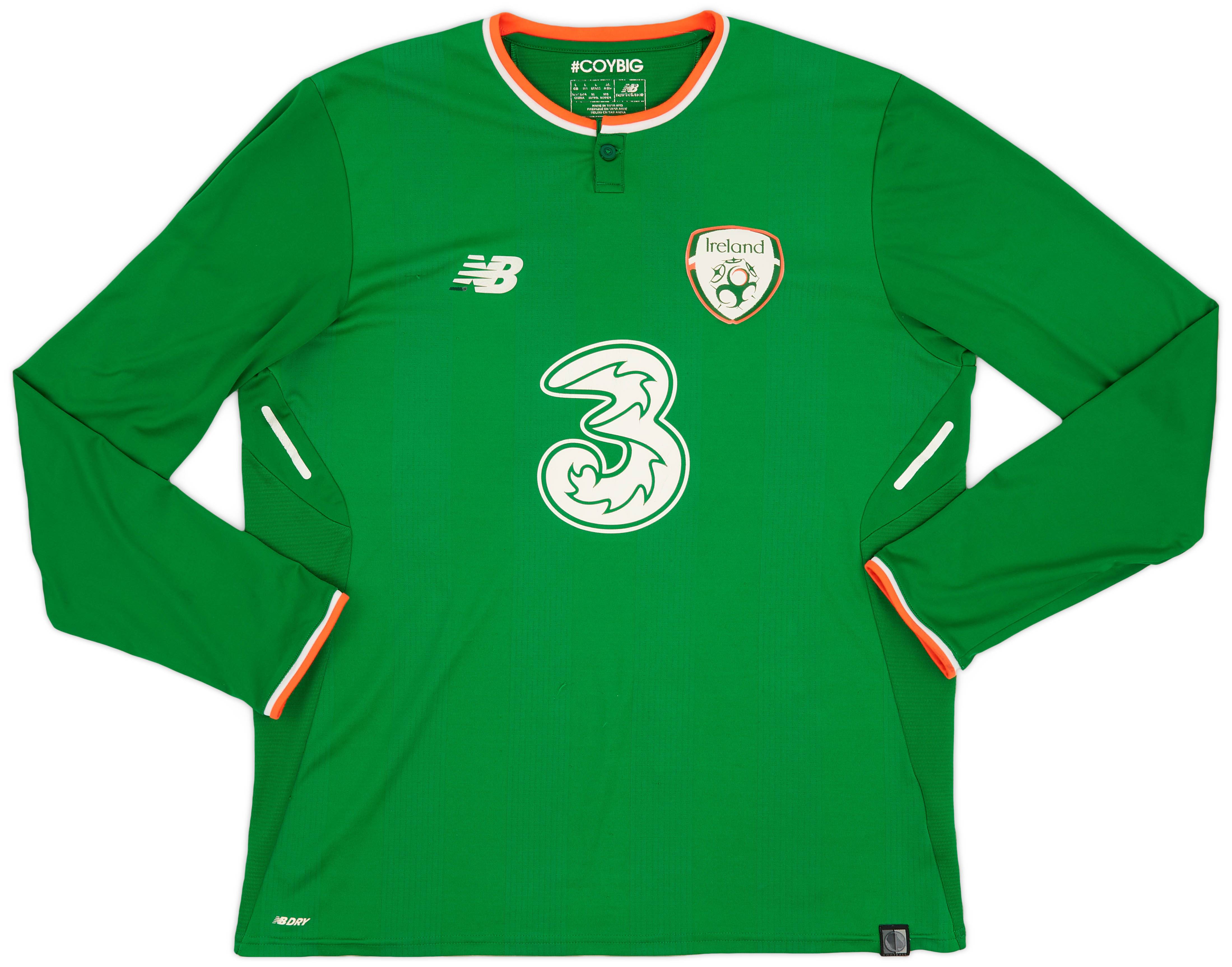 2017-18 Ireland Home L/S Shirt - 5/10 - (L)
