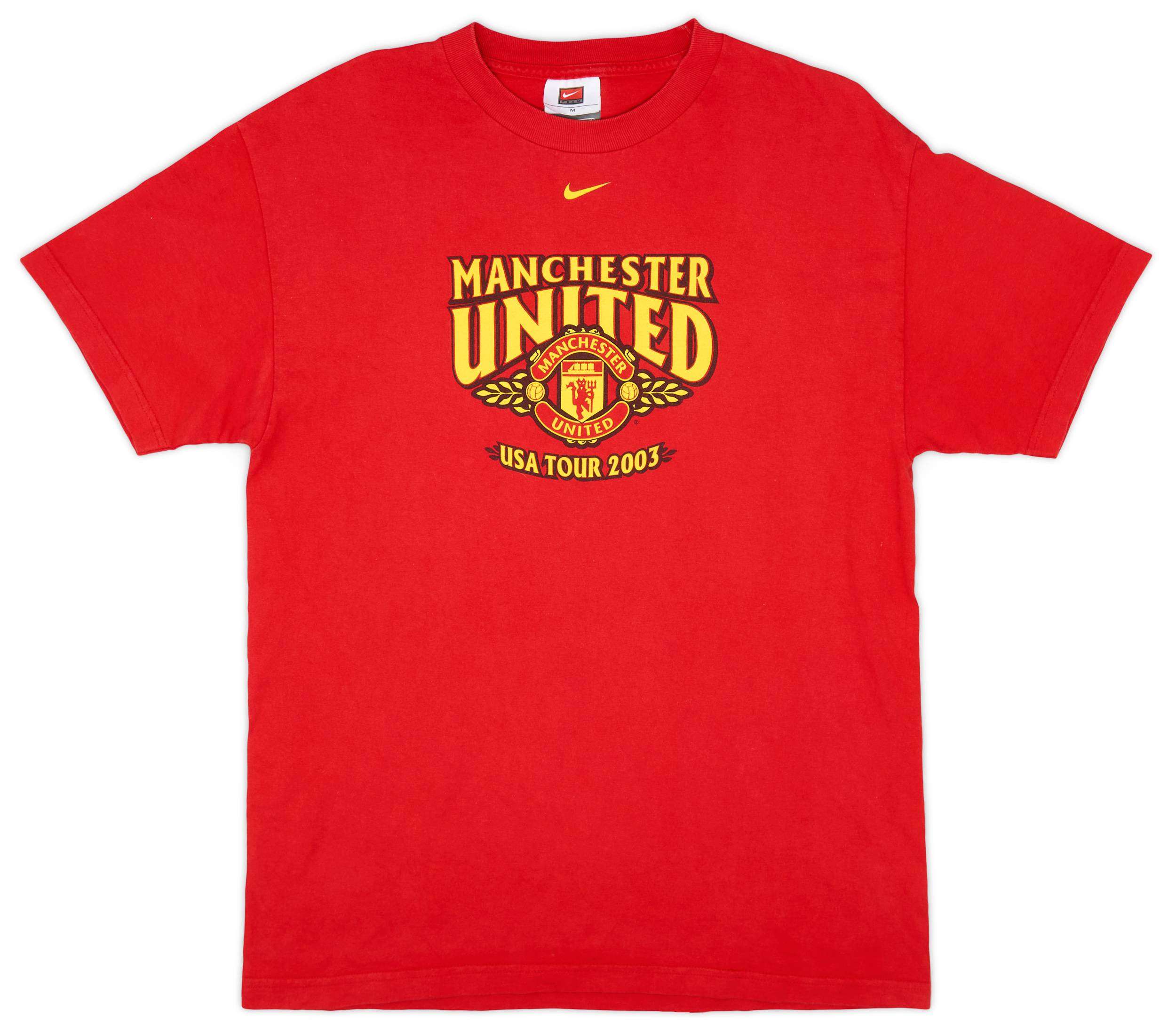 2003-04 Manchester United Nike Cotton Tee 'USA Tour 2003' - 9/10 - (M)