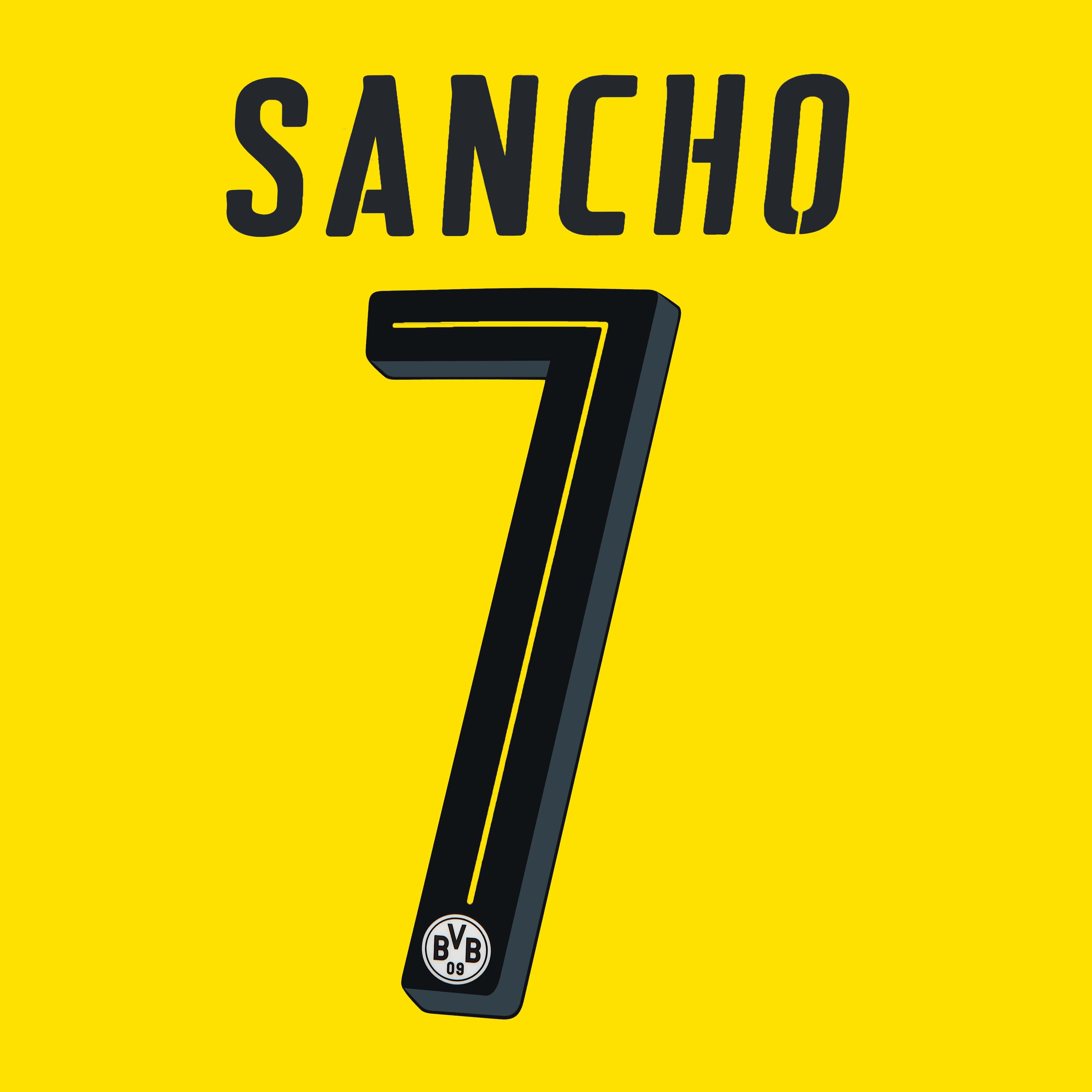 2017-18 Borussia Dortmund Home Sancho #7 Name Set
