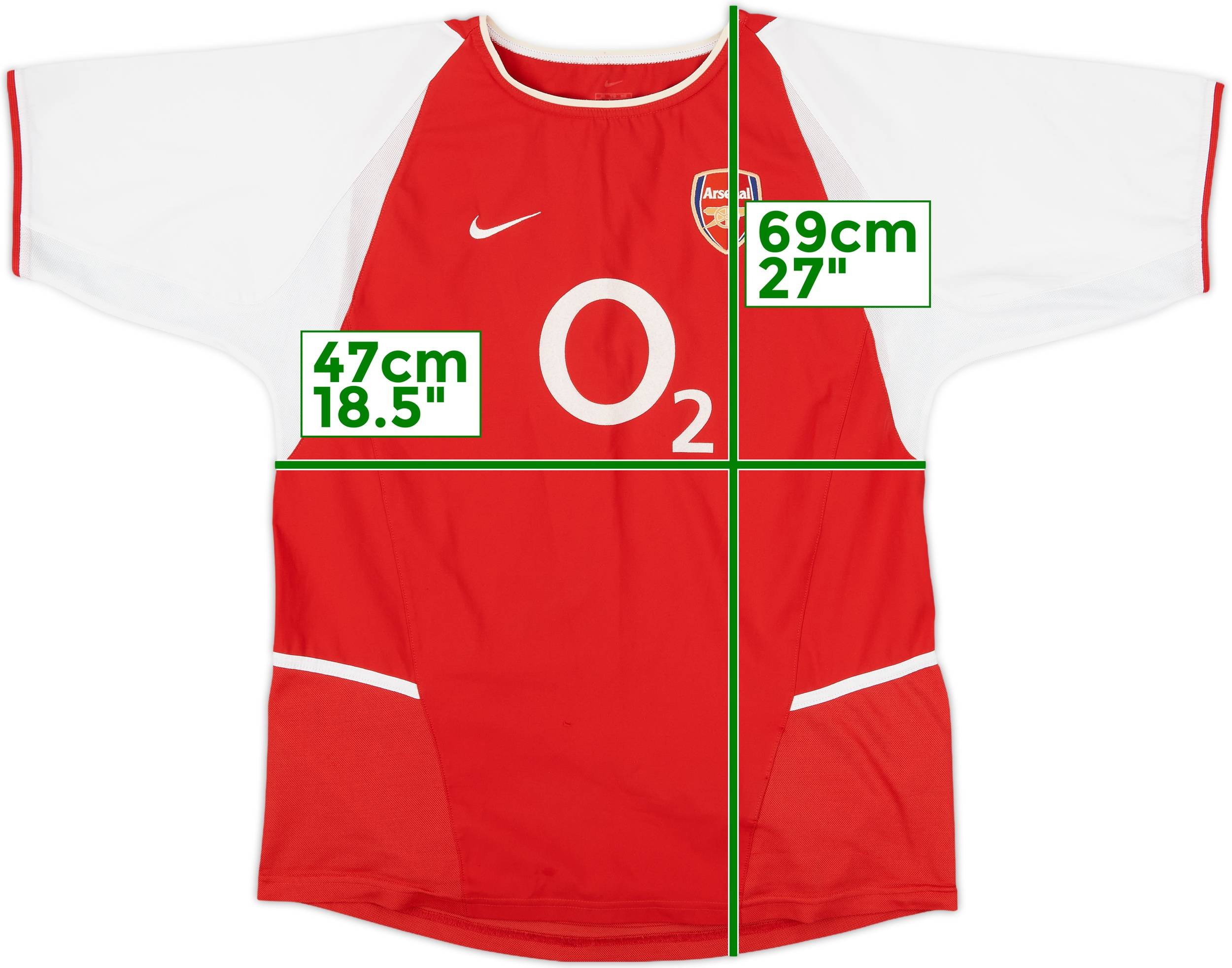 【2002-04 NIKE arsenal home L/S shirt】 2000-02 Arsenal Home Shirt - 4/10 - (L)
