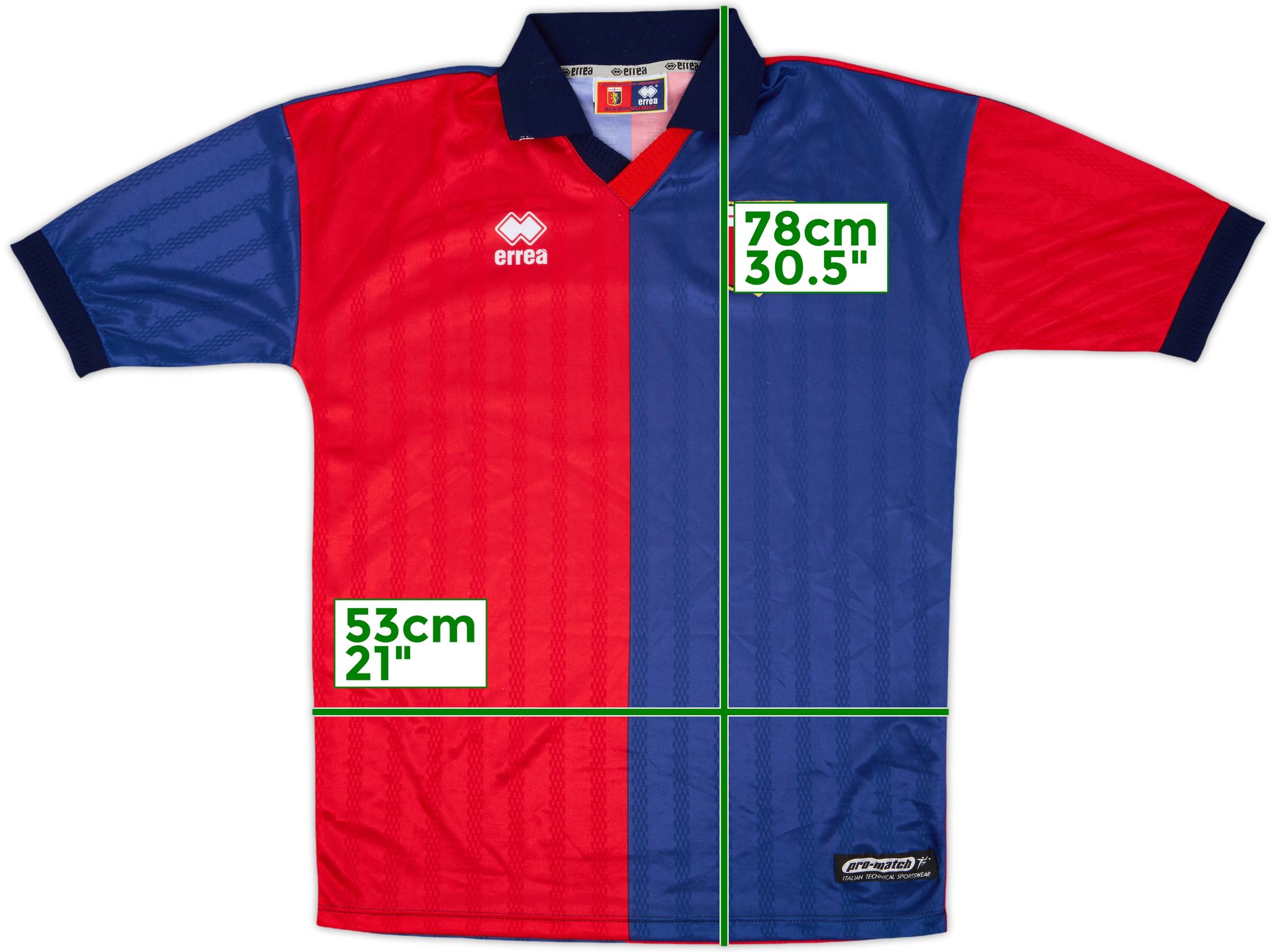GENOA サッカーシャツ errea 2002-03 Genoa Home Shirt - 8/10 - (XL)