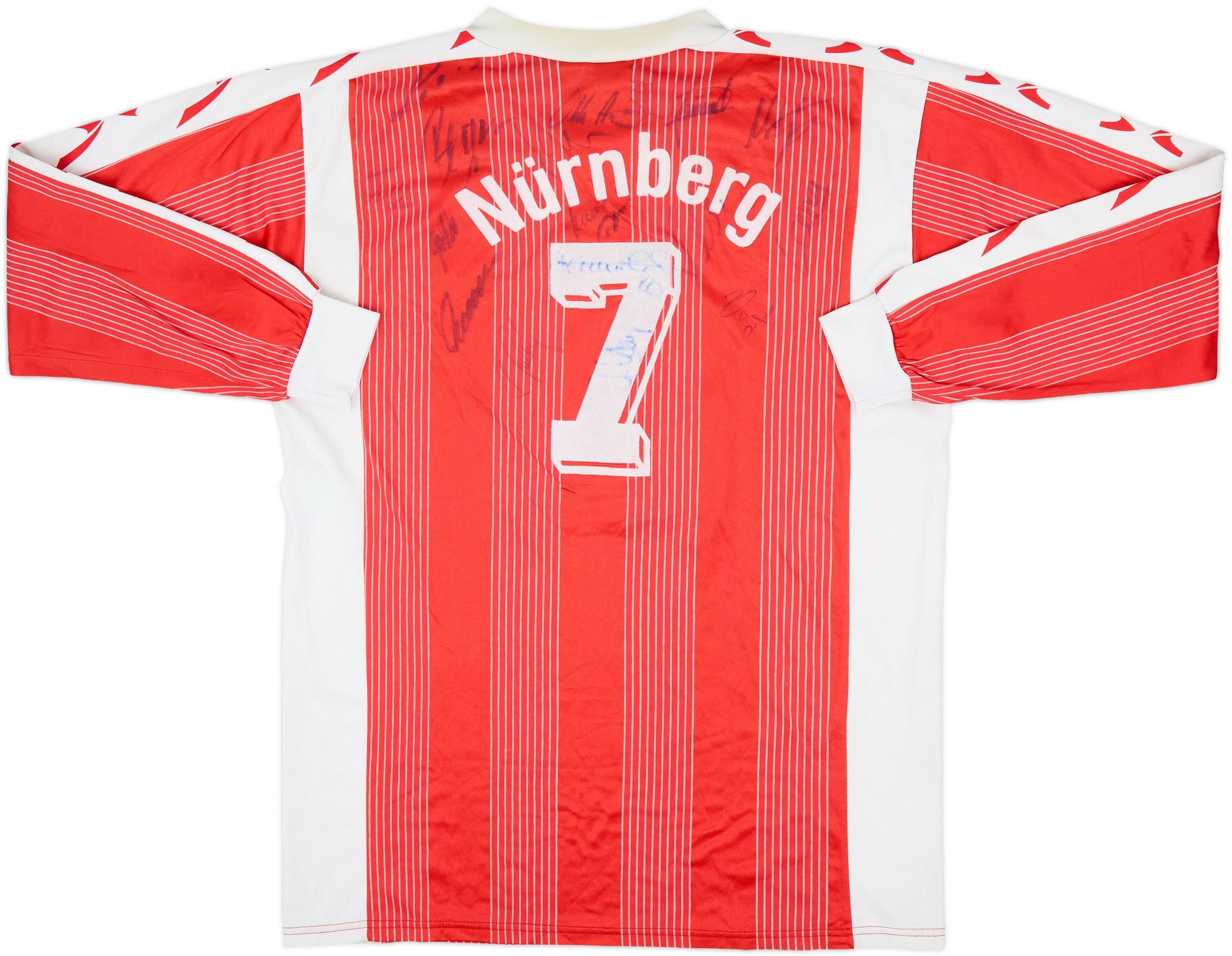 1993-94 Nurnberg Match Issue Squad Signed Home L/S Shirt #7