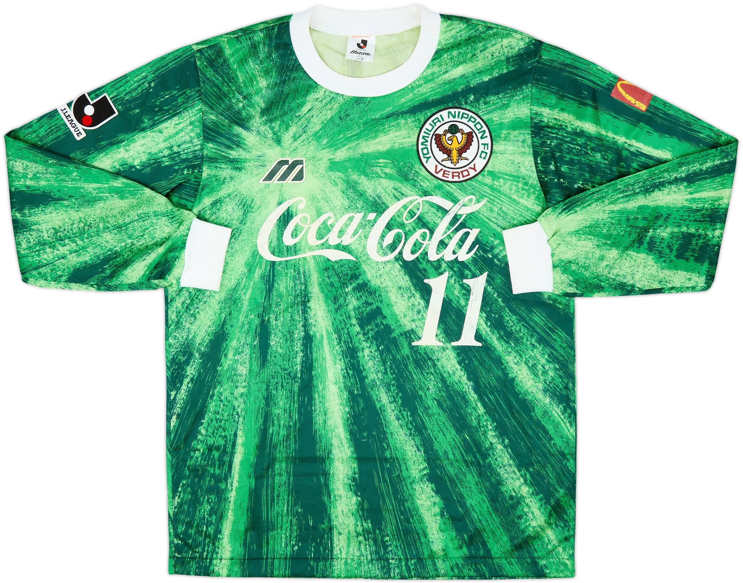 1993-95 Verdy Kawasaki Home L/S Shirt #11 - 6/10 - (L)