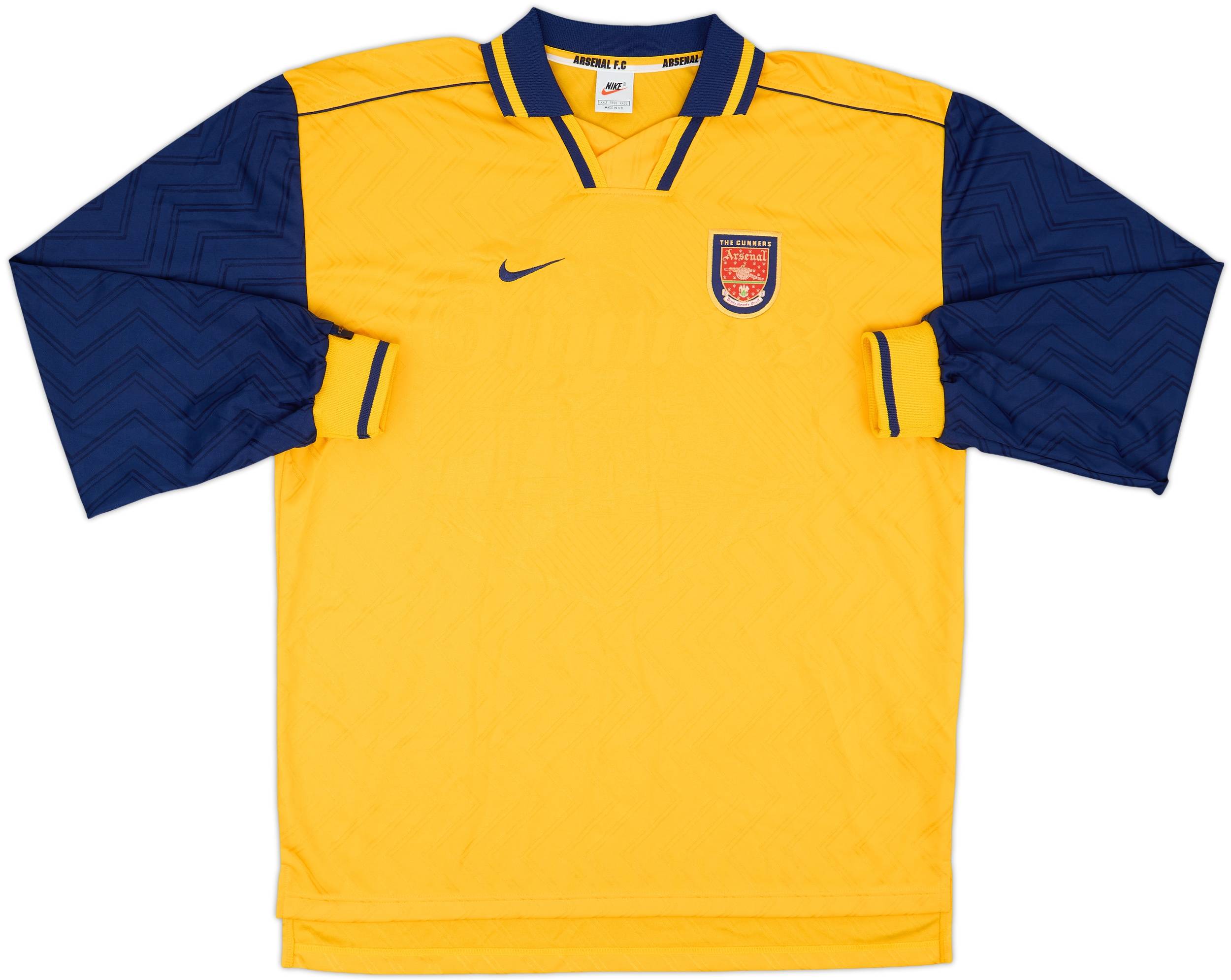 公式サイト - ハイブランドの新作が続々登場 1996-97 Arsenal (XXL) - 10/10 - Shirt L/S Away Issue Player ウェア