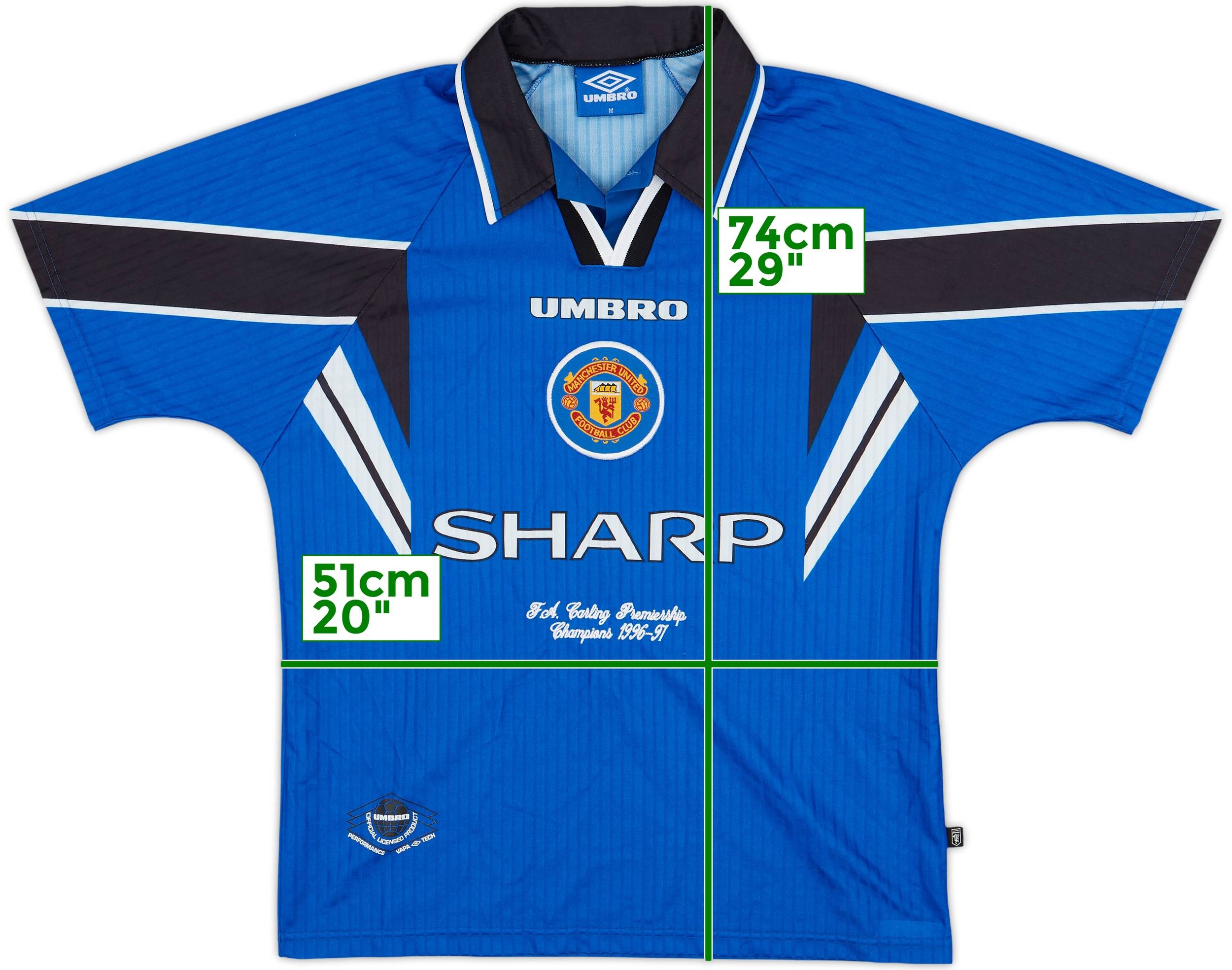 1996-98 Manchester United Champions Third Shirt - 9/10 - (M)