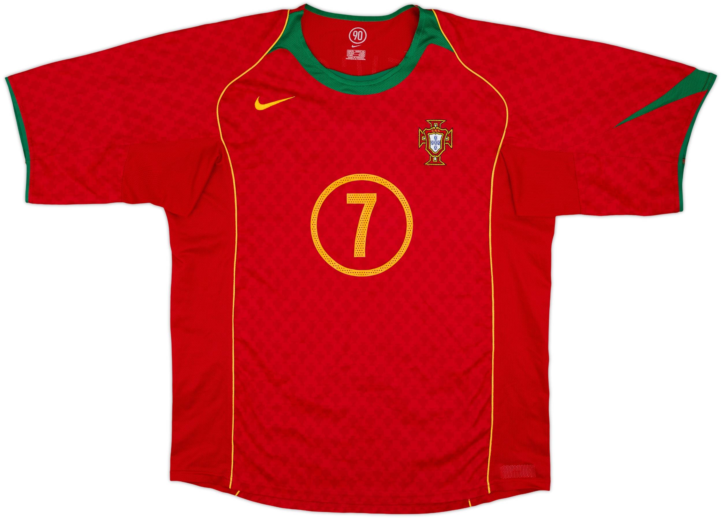 2004-06 Portugal Home Shirt Figo #7 - 7/10 - (XL)