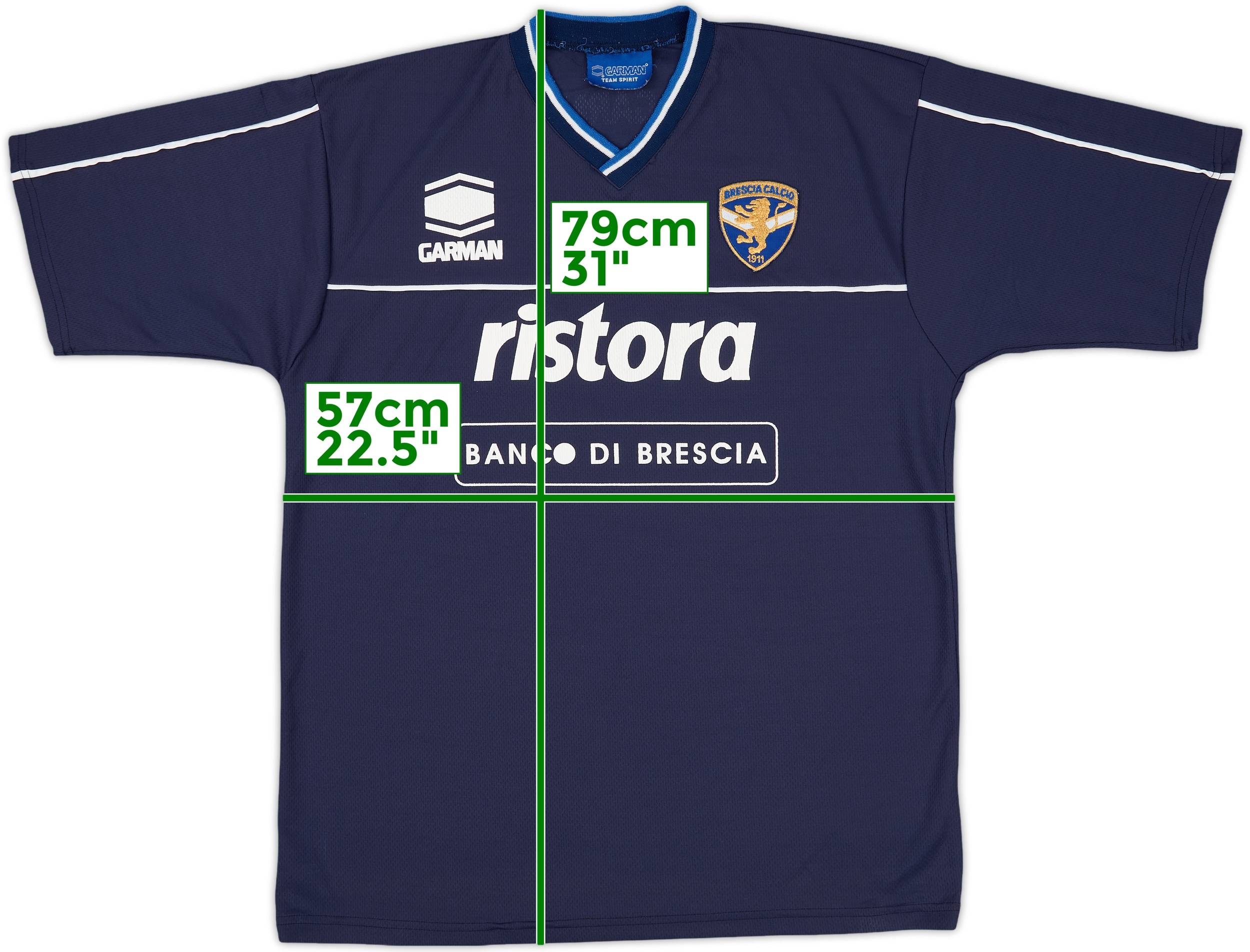 GARMAN Brescia Calcio セットアップ Men's Pep Guardiola 2001-2002 Brescia Garman Blue Home Jersey