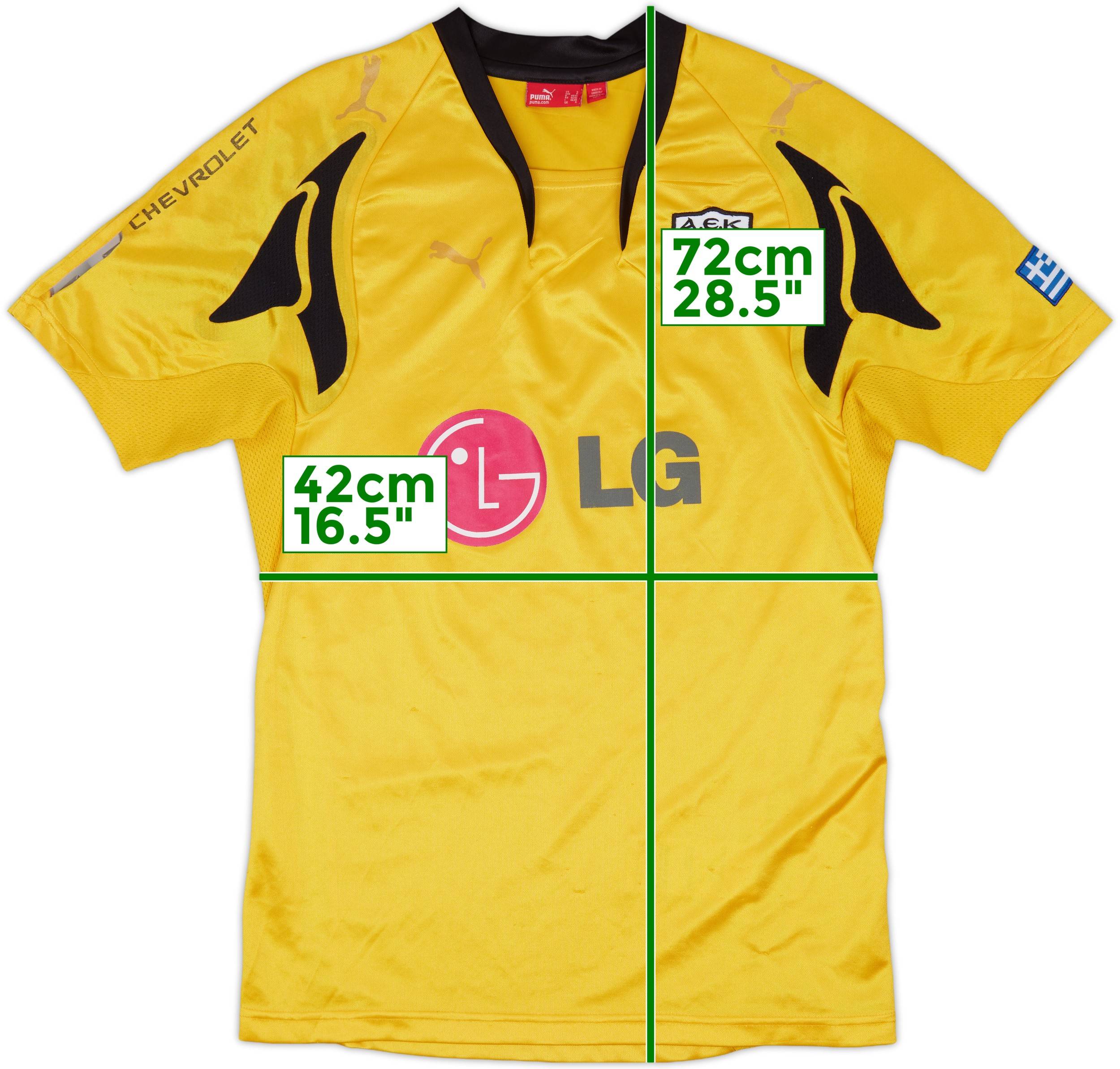 2007-08 AEK Athens Home Shirt - 3/10 - (S)