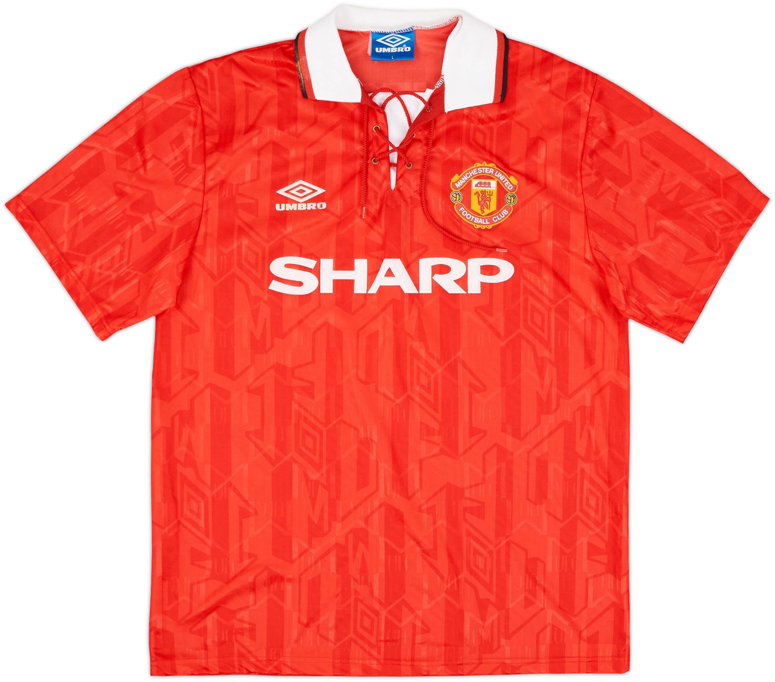 1992-94 Manchester United Home Shirt Cantona #7 - 6/10 - (L)