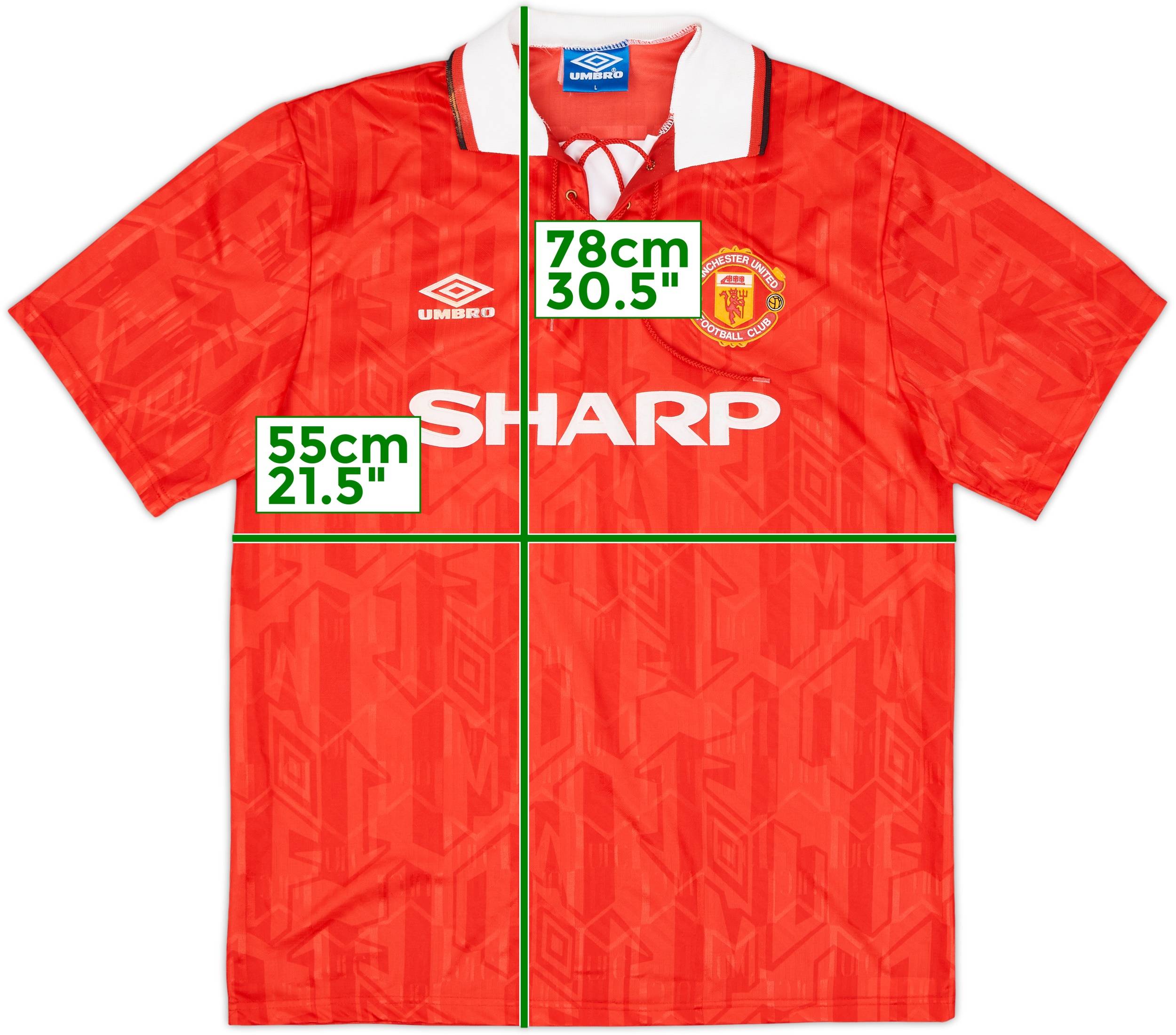 1992-94 Manchester United Home Shirt Cantona #7 - 6/10 - (L)