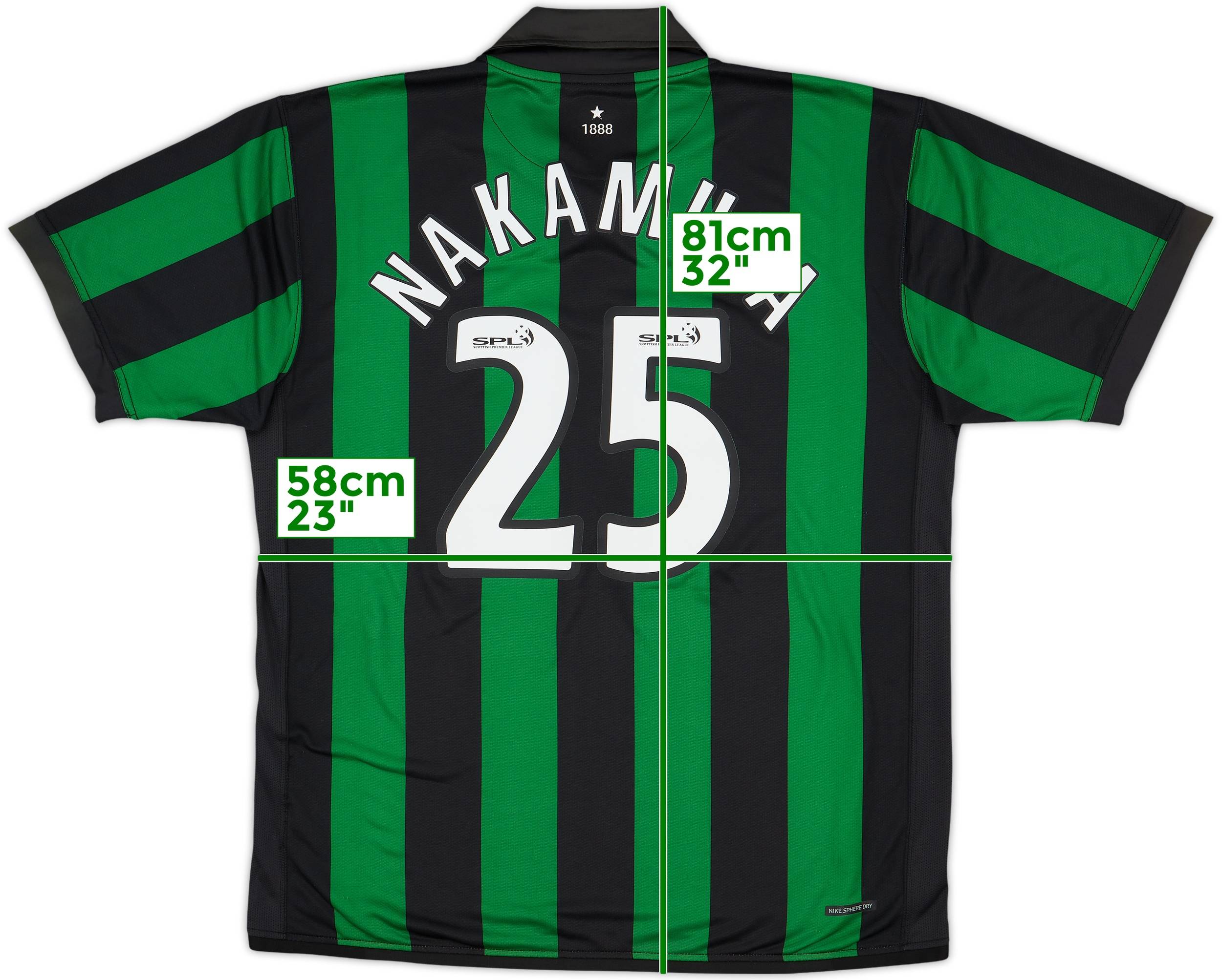 05/06 セルティック　アウェイ　No.25 NAKAMURA 2005-06 Celtic Away L/S Shirt Nakamura #25 - 10/10 - (XXL)