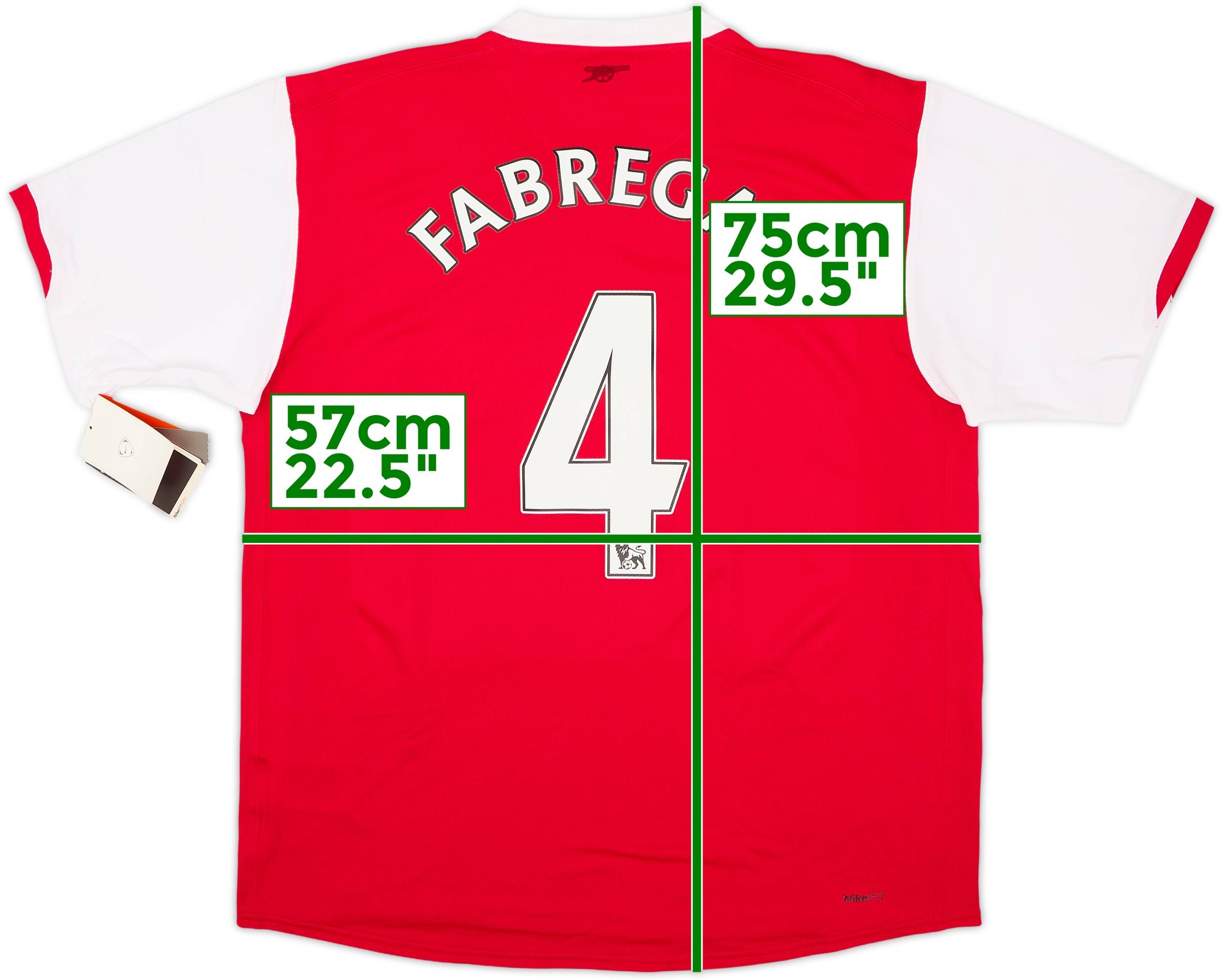 【未使用品】アーセナル08/10　ユニフォーム　セット 【4#FABREGAS】 2006-08 Arsenal Home Shirt Fabregas #4 (L)